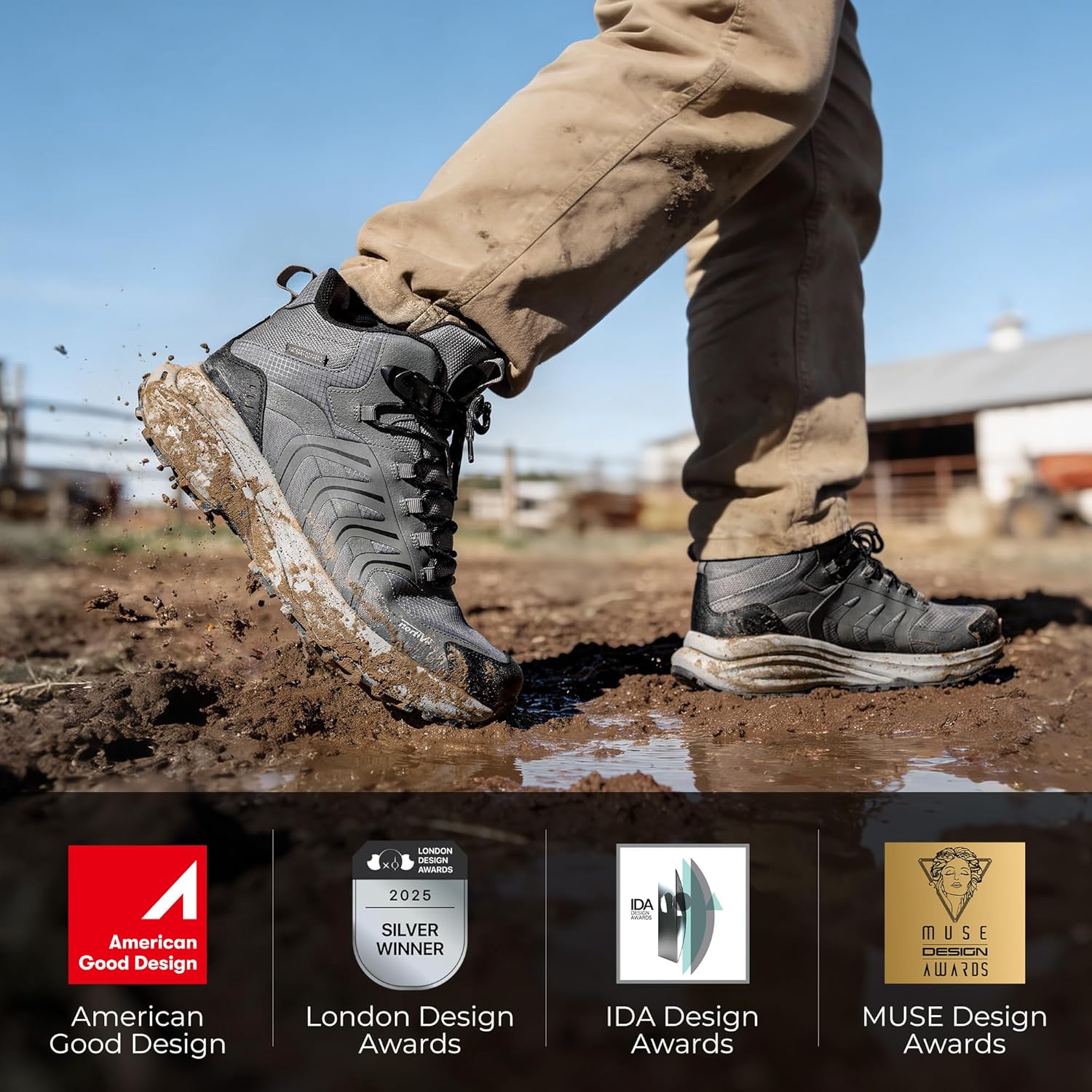 Thumbnail 2 de NORTIV 8 Men's Waterproof PRO Hiking Boots (Armadillo FieldLite) – Lightweight, Waterproof Trekking Shoes