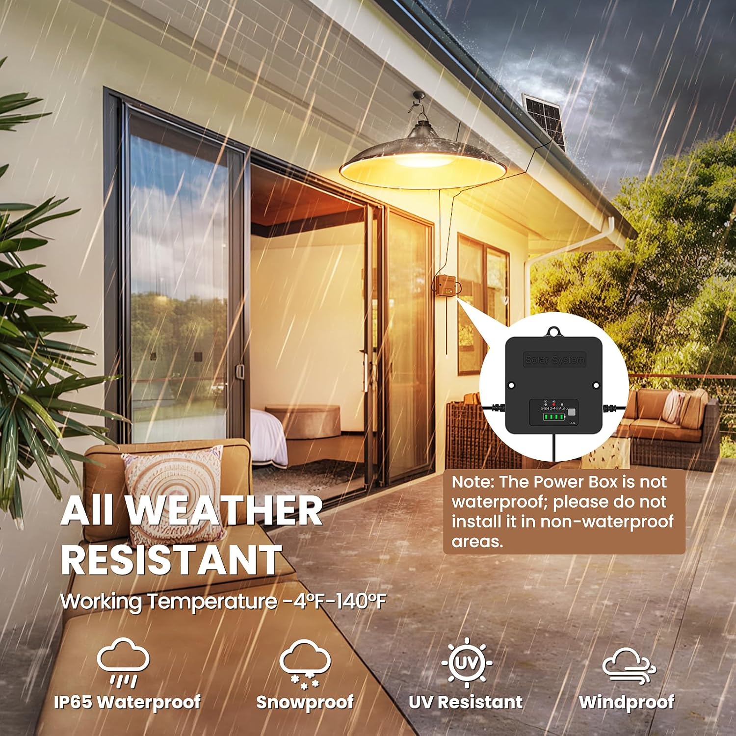 Thumbnail 5 de APILAB Solar Shed Pendant Light, 2000LM, 3000K, 3 Modes, IP65
