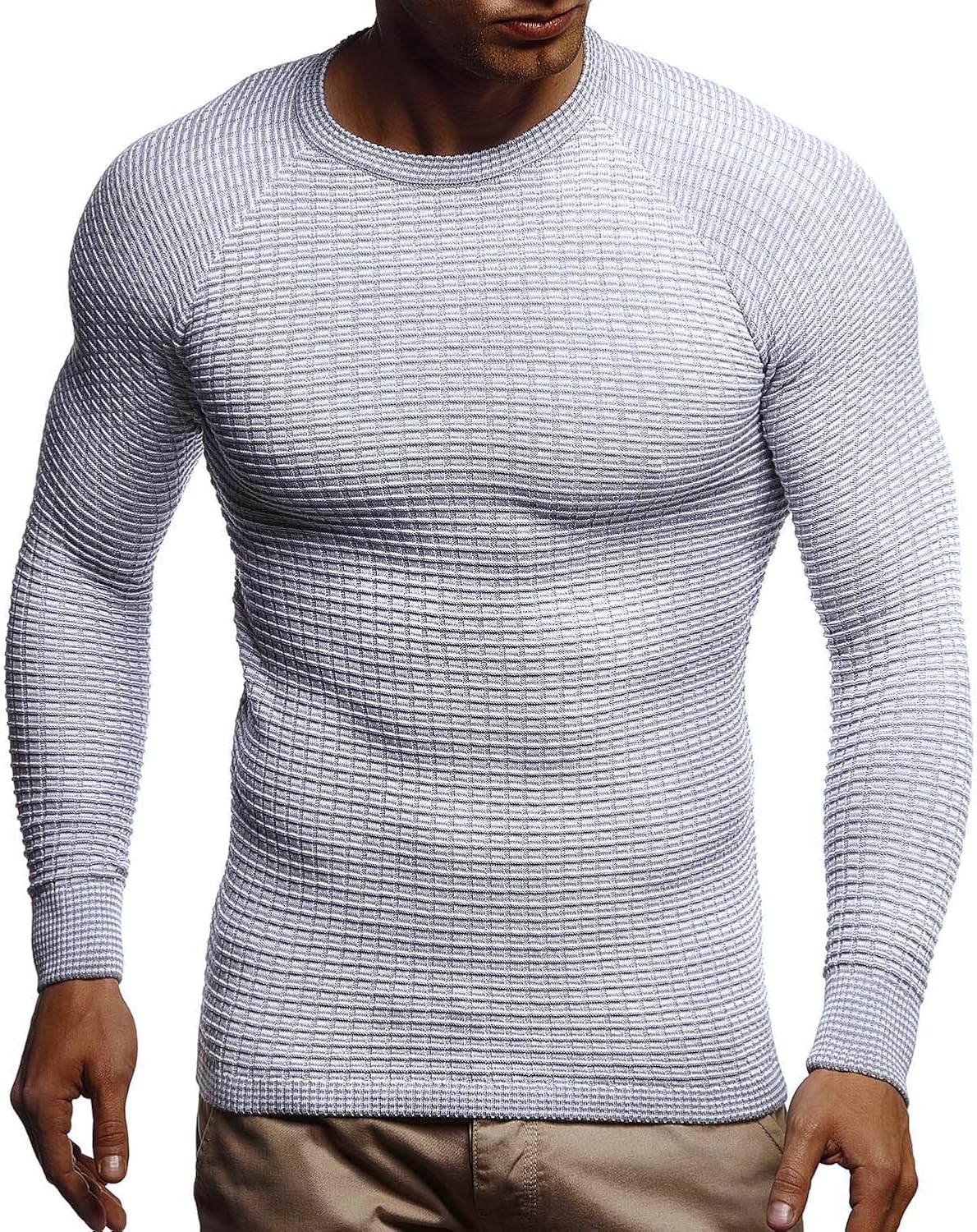 Thumbnail 1 de Leif Nelson Maglione da uomo con scollo rotondo – slim fit, versatile per tutte le stagioni