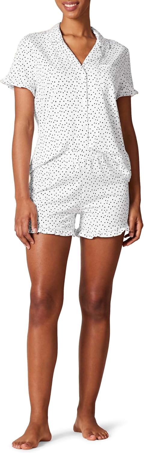 Thumbnail 6 de Amazon Essentials pigiama corto donna con collo a risvolto dentellato in cotone modal