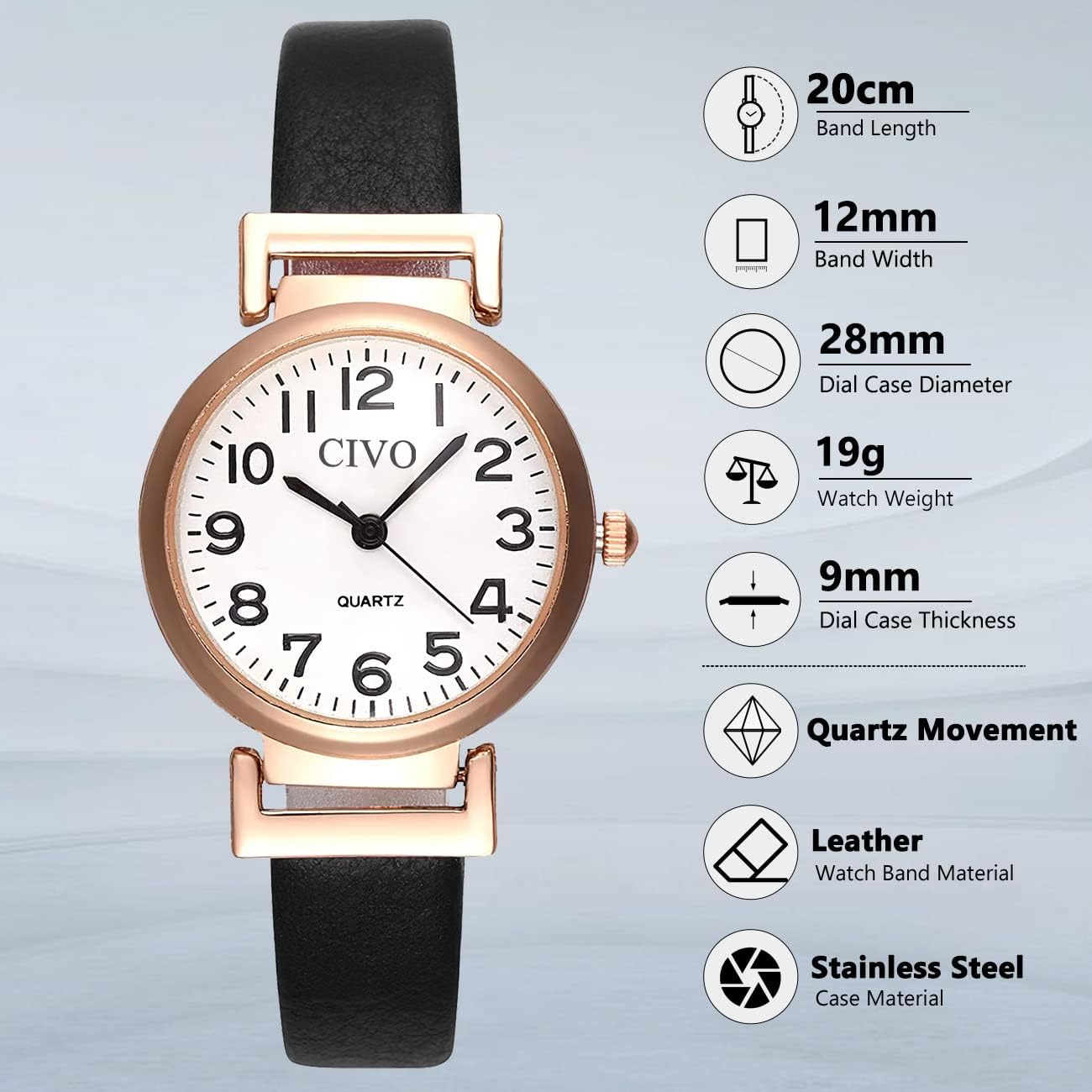 Thumbnail 5 de CIVO Klein Armbanduhr Damen 9 mm