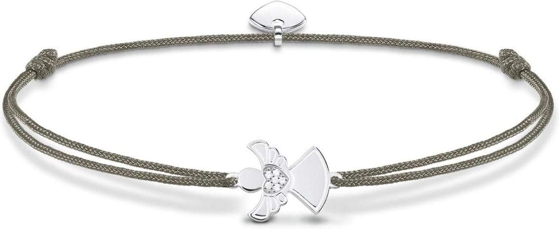 Detalle 1 de THOMAS SABO Damen Stoffarmband Grün Little Secret Engel – LS037-401-5-L20v
