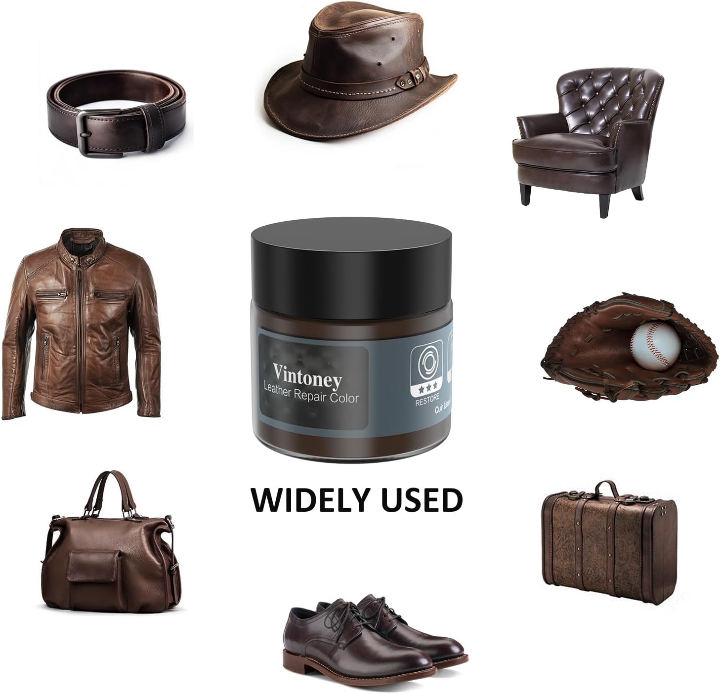 Thumbnail 5 de Leder Reparatur Set Vintoney (50 ml) Braun – Lederreparaturcreme für Kratzer und Risse bei glattem Leder