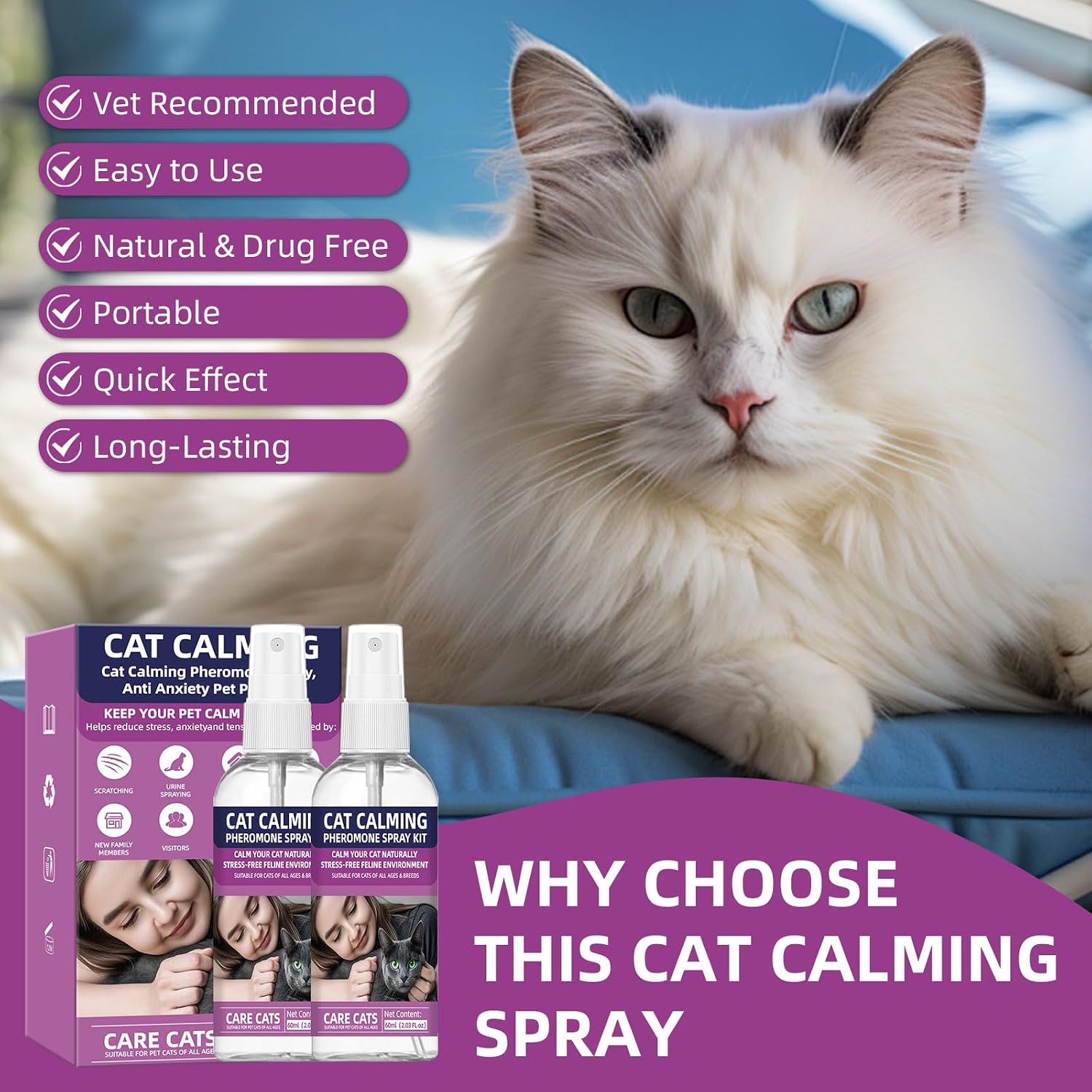 Detalle de RzqgLGn Cat Calming Pheromone Spray: A Practical Guide to Stress Relief for Cats and Kittens