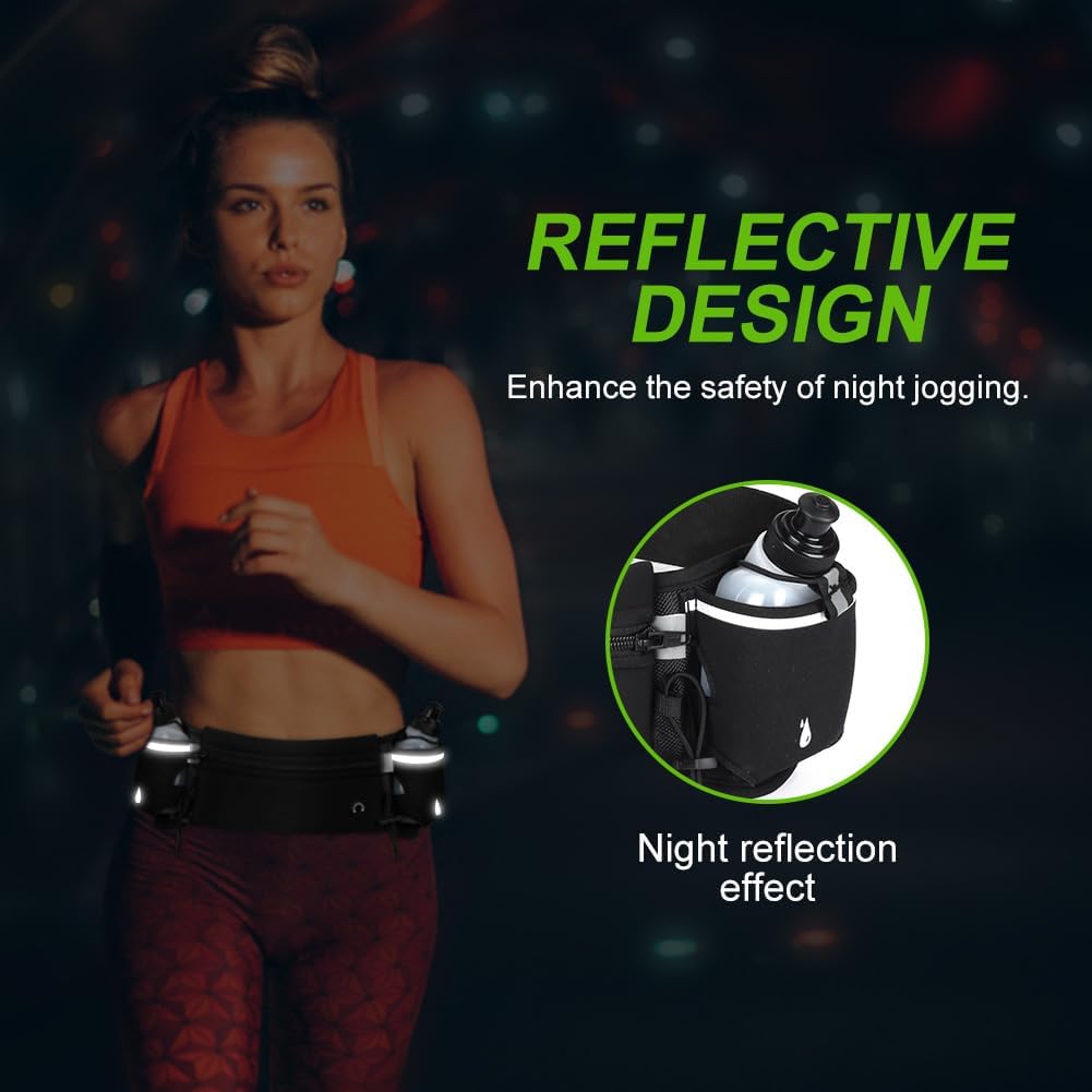 Thumbnail 2 de Flintronic Ceinture Running - Sac Banane Sport Belt avec 2 gourdes, hydratation réglable et rangement smartphone