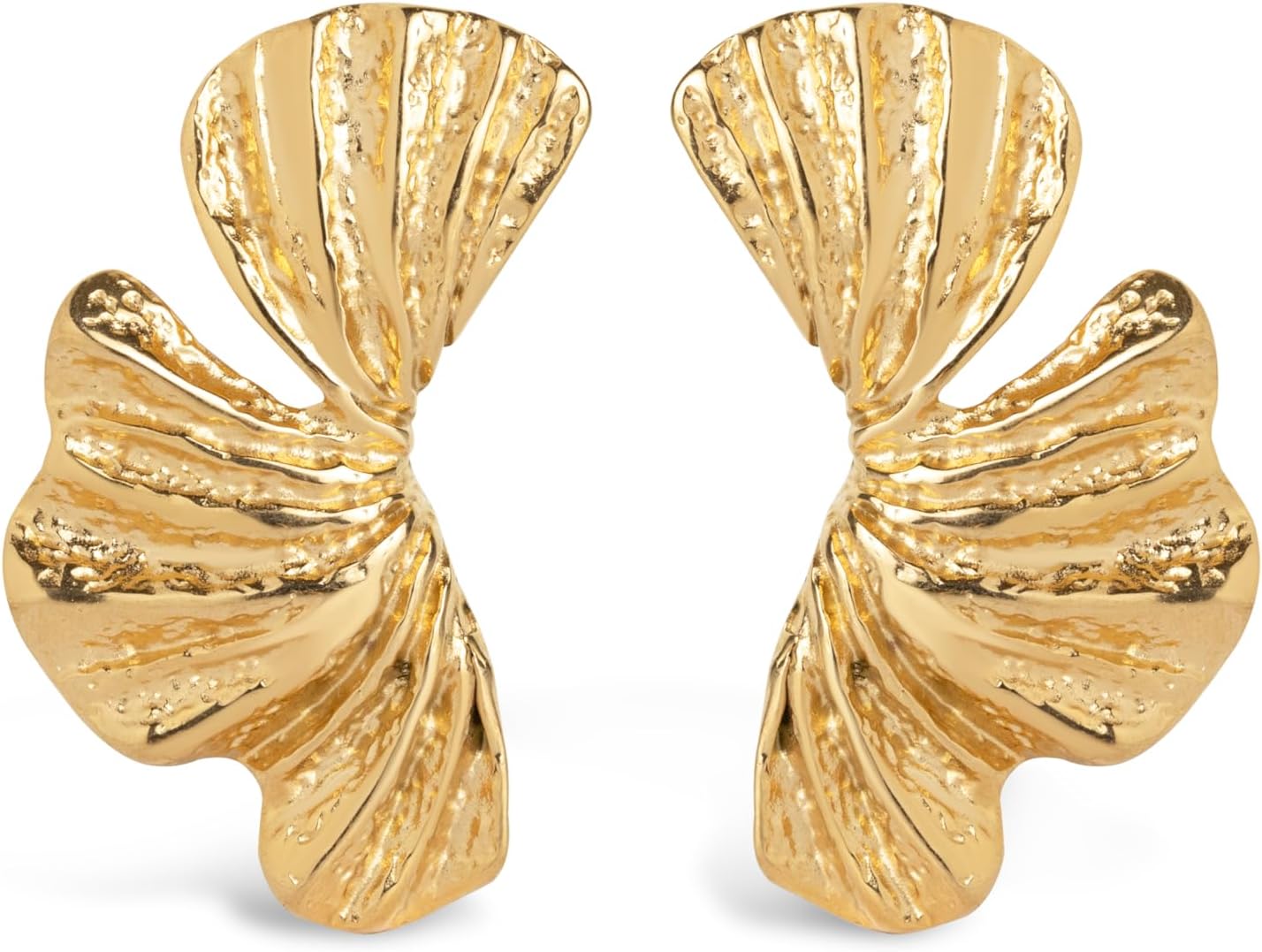 Detalle de SINGULARU Orecchini Portobello in Acciaio Inox Placcato Oro 18kt