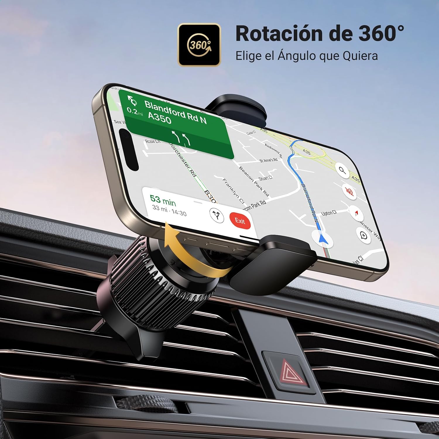 Thumbnail 2 de UGREEN Soporte Móvil Coche giratorio 360°