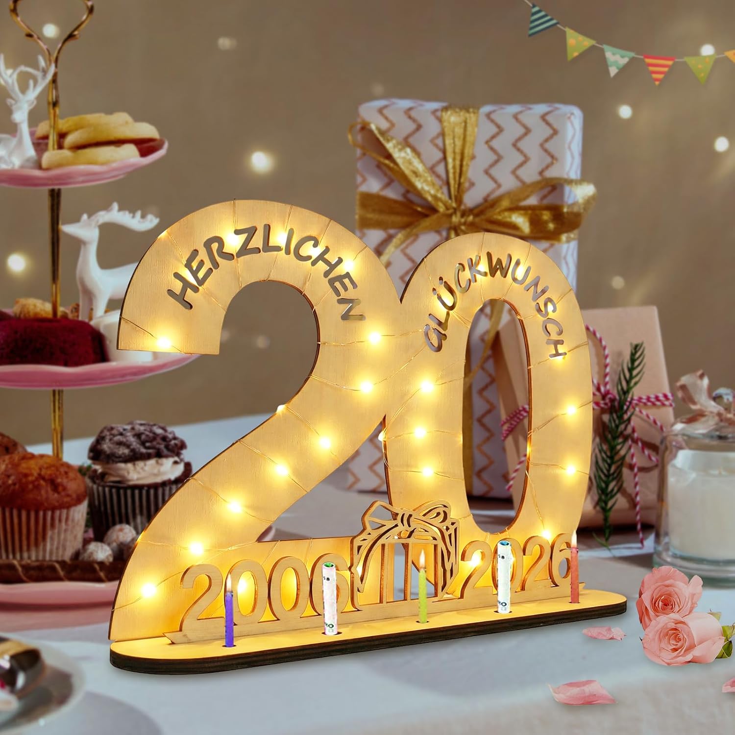 Detalle 1 de Seutgjie Deko 20 Geburtstag Holzschild 29 x 21