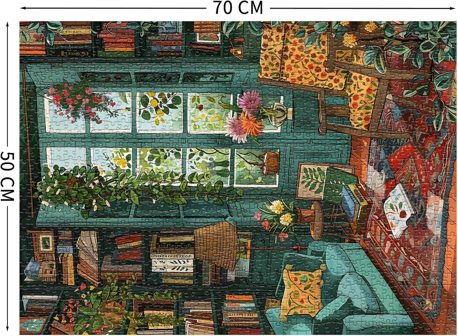 Detalle 2 de TangComplete 1000-Piece Jigsaw Puzzle for Adults (70 x 50 cm) – Cozy Study