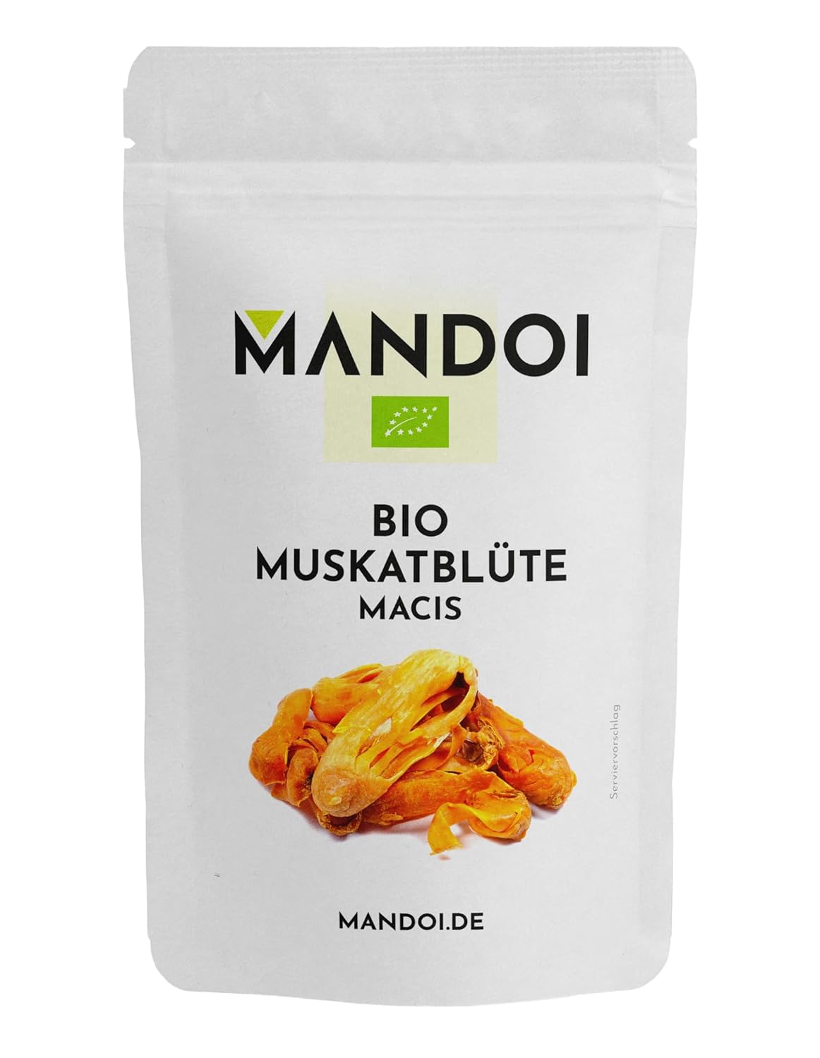 Detalle de Mandoi BIO Muskatblüte ganz MACIS – 50 g Macis aus Indonesien im recyclable Doypack