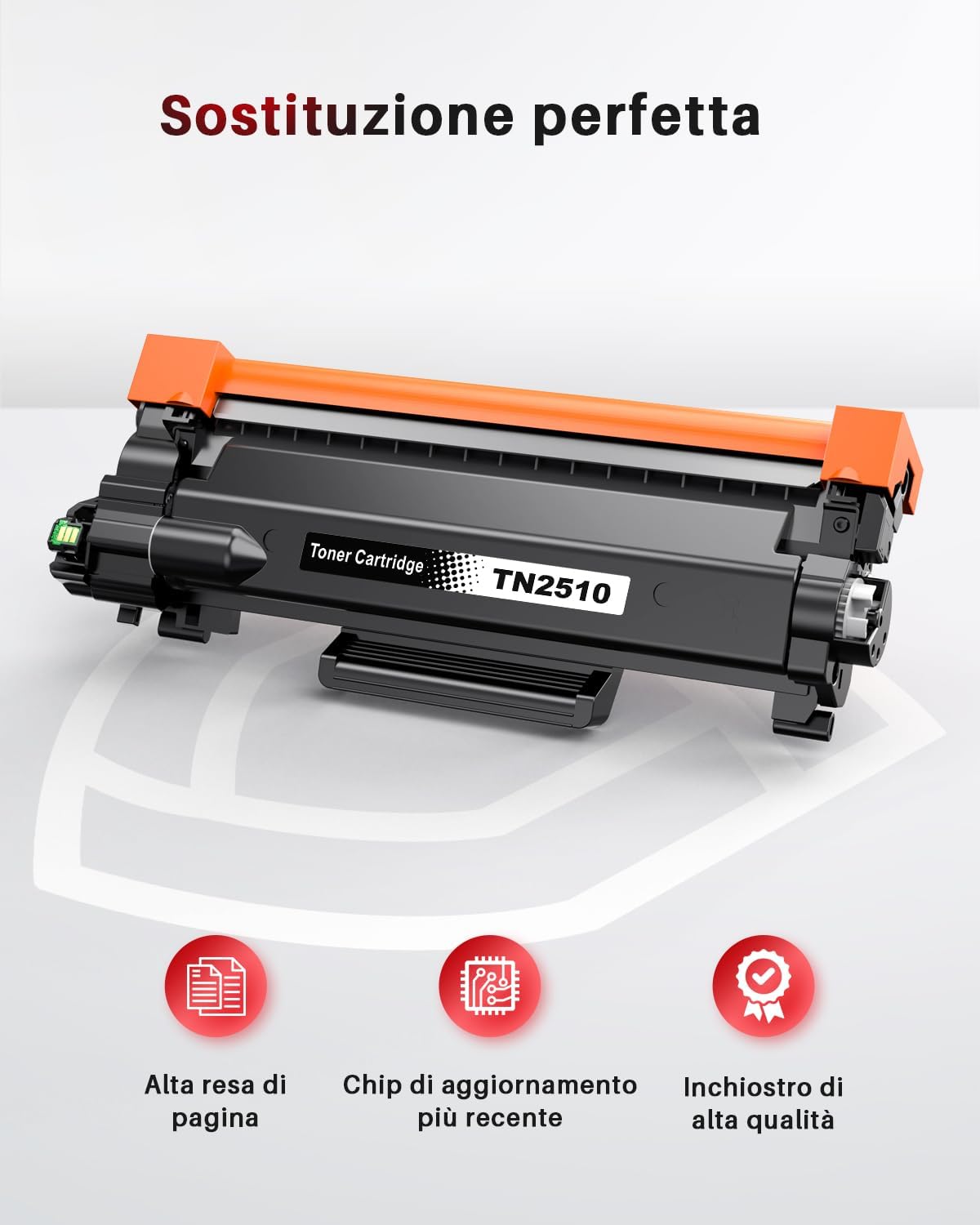 Detalle 2 de Halloya TN2510 TN2510XL – Cartuccia toner nero compatibile per Brother (1200 pagine)