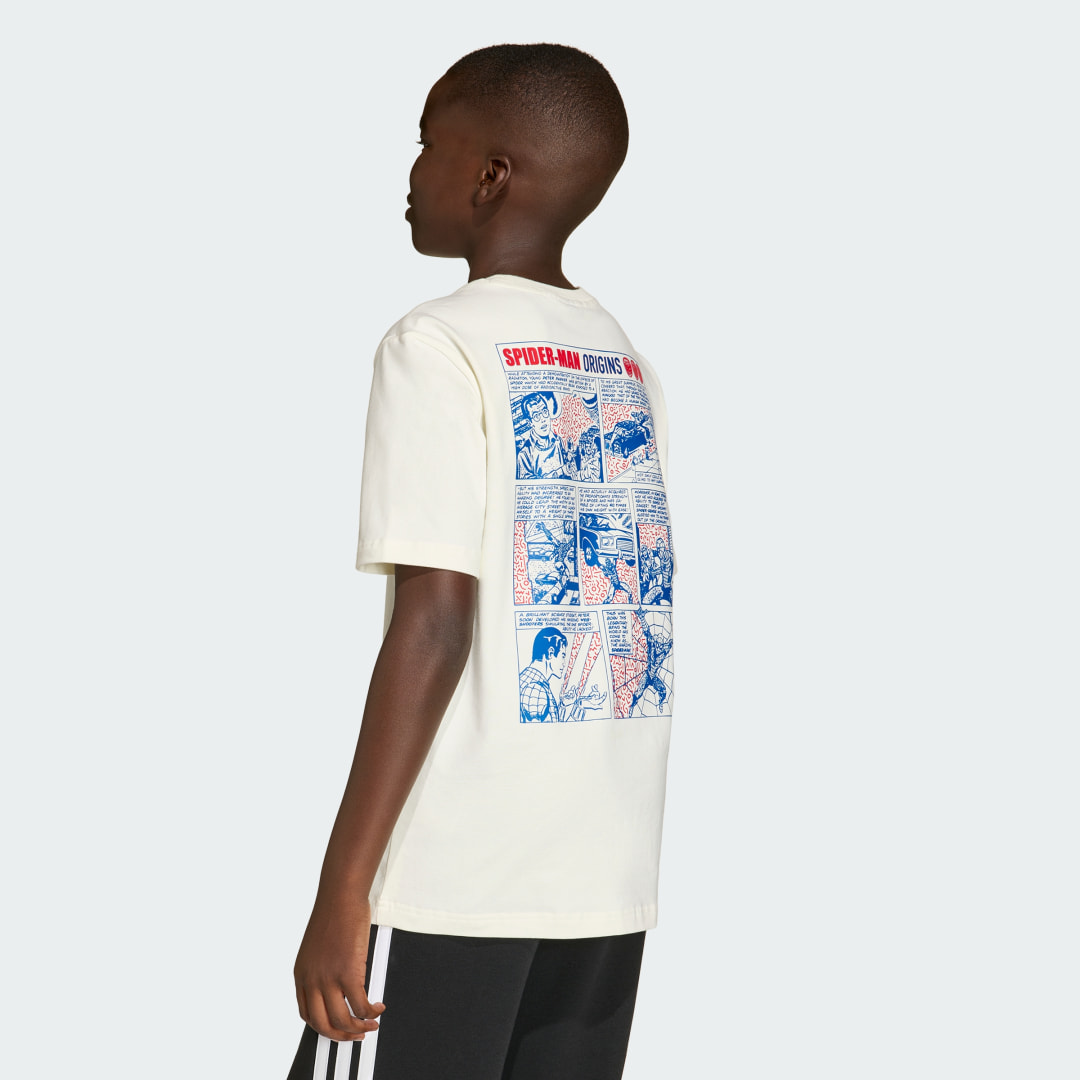 Detalle 2 de ADIDAS Marvel Spider-Man Graphics T-Shirt – camiseta blanca para fans que buscan comodidad y estilo