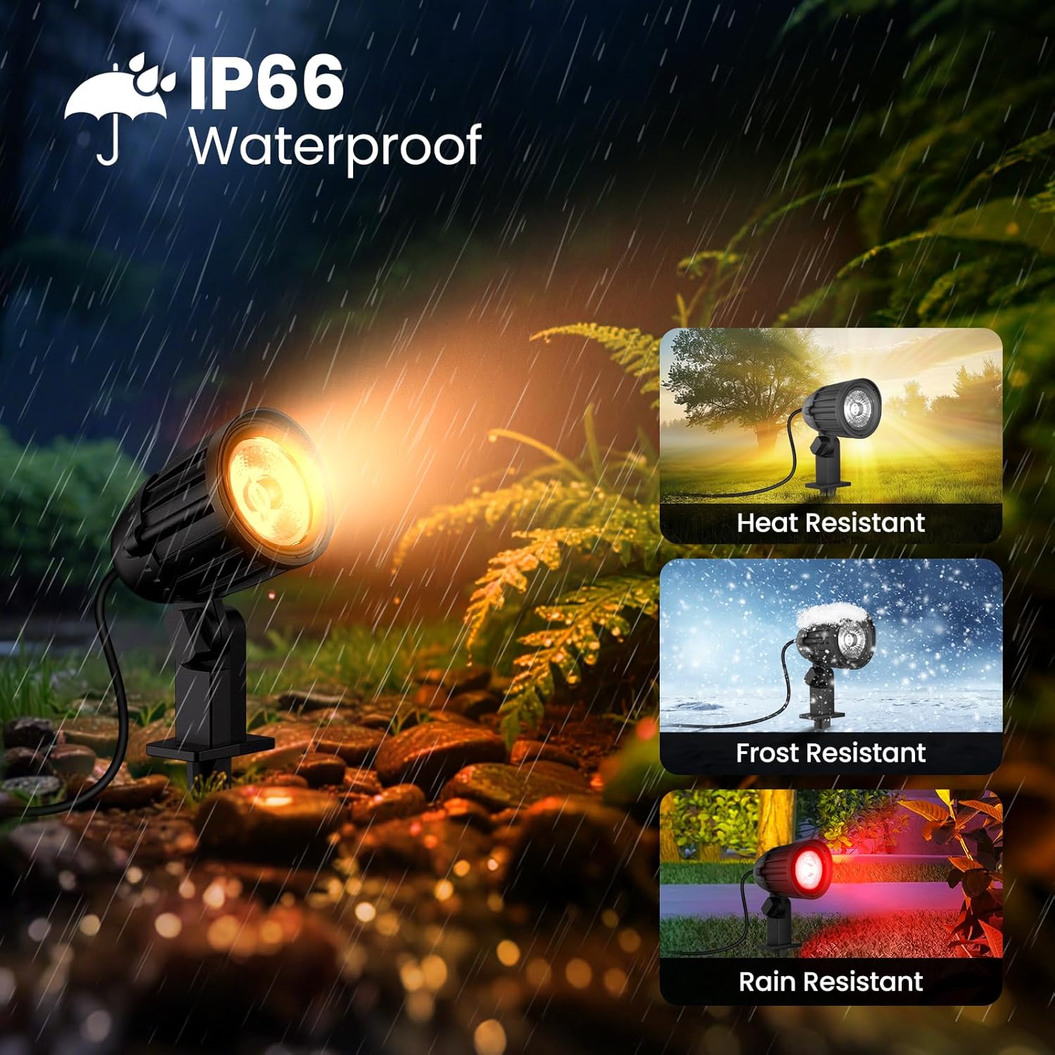 Thumbnail 5 de Linke Solar Spot Lights Outdoor Garden (6 in 1 Colour Changing LED RGB, IP66) with Remote Control