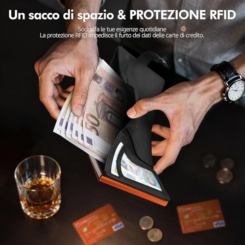 Detalle de TENBST Portefeuille Homme Ultra-Mince – Portefeuille RFID élégant et compact pour 7 cartes