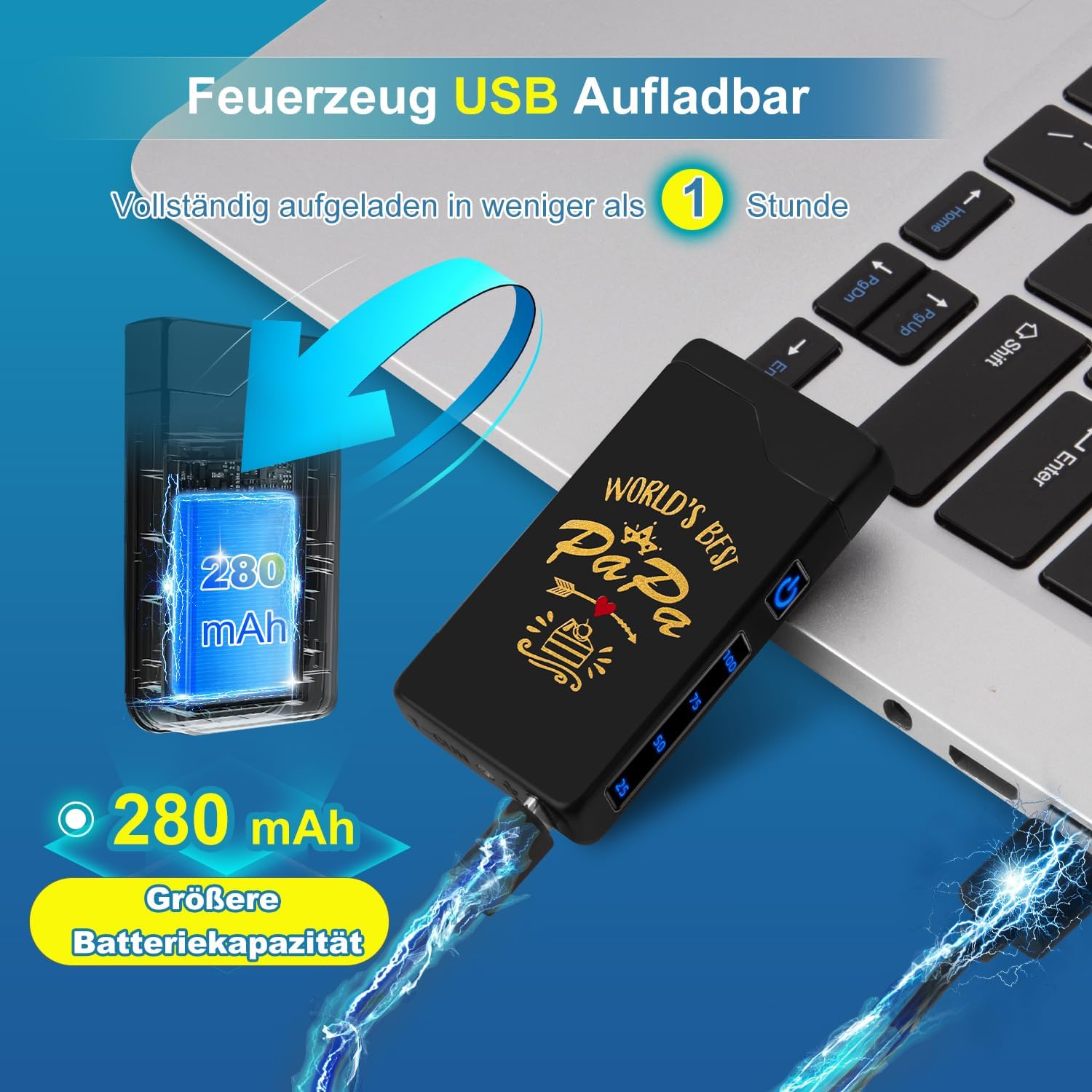 Detalle 2 de LcFun elektrische plasma-aansteker met USB-C, wind- en spatwaterbestendig