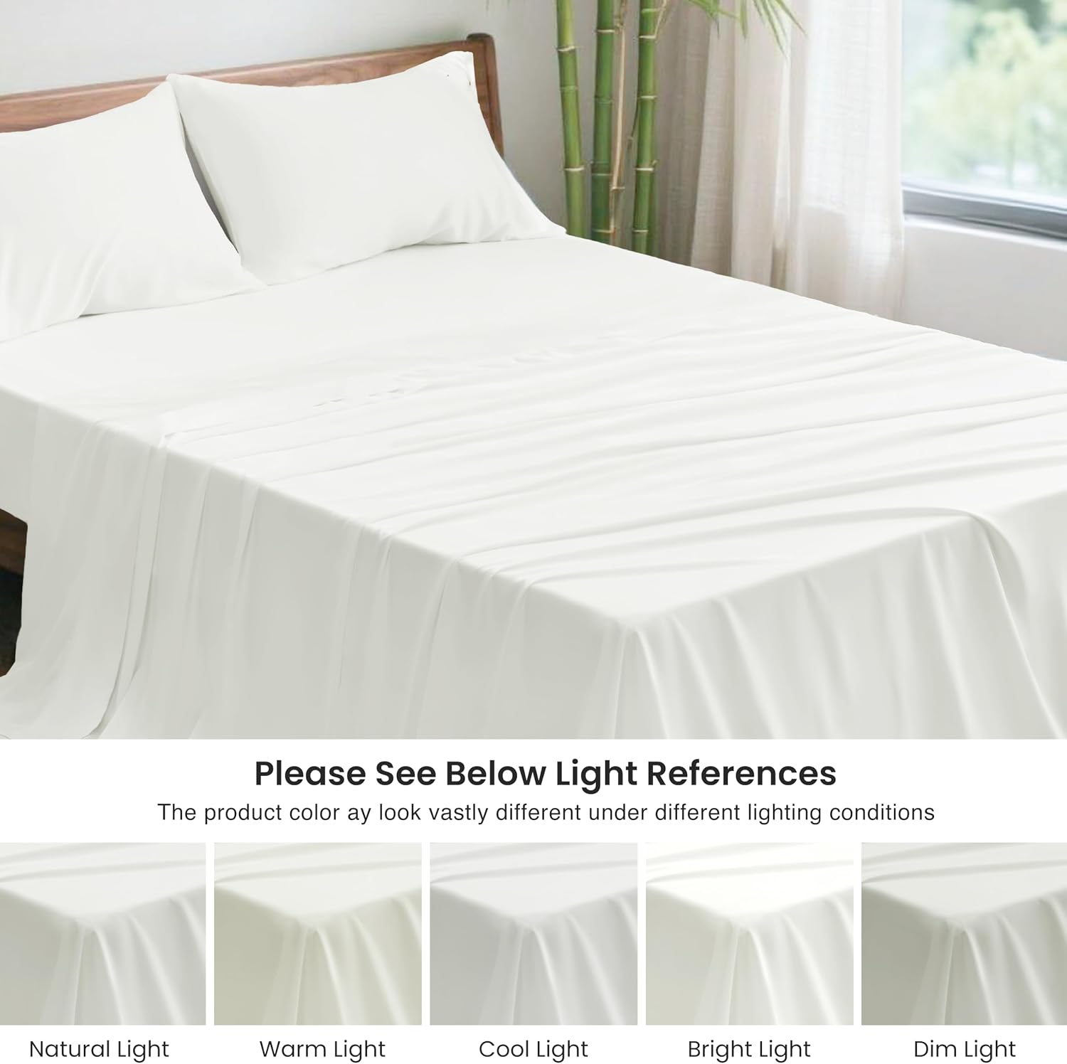 Thumbnail 6 de Love's cabin 4-Piece Full Sheet Set: Bamboo Rayon, Deep Pocket, Breathable & Silky-Smooth