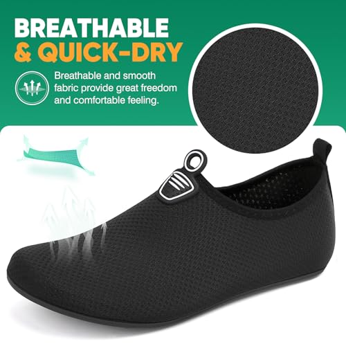 Thumbnail 3 de GITZING Water Shoes for Women & Men – Quick-Dry, Breathable Aqua Socks (Black, EU 44 / UK 9.5)