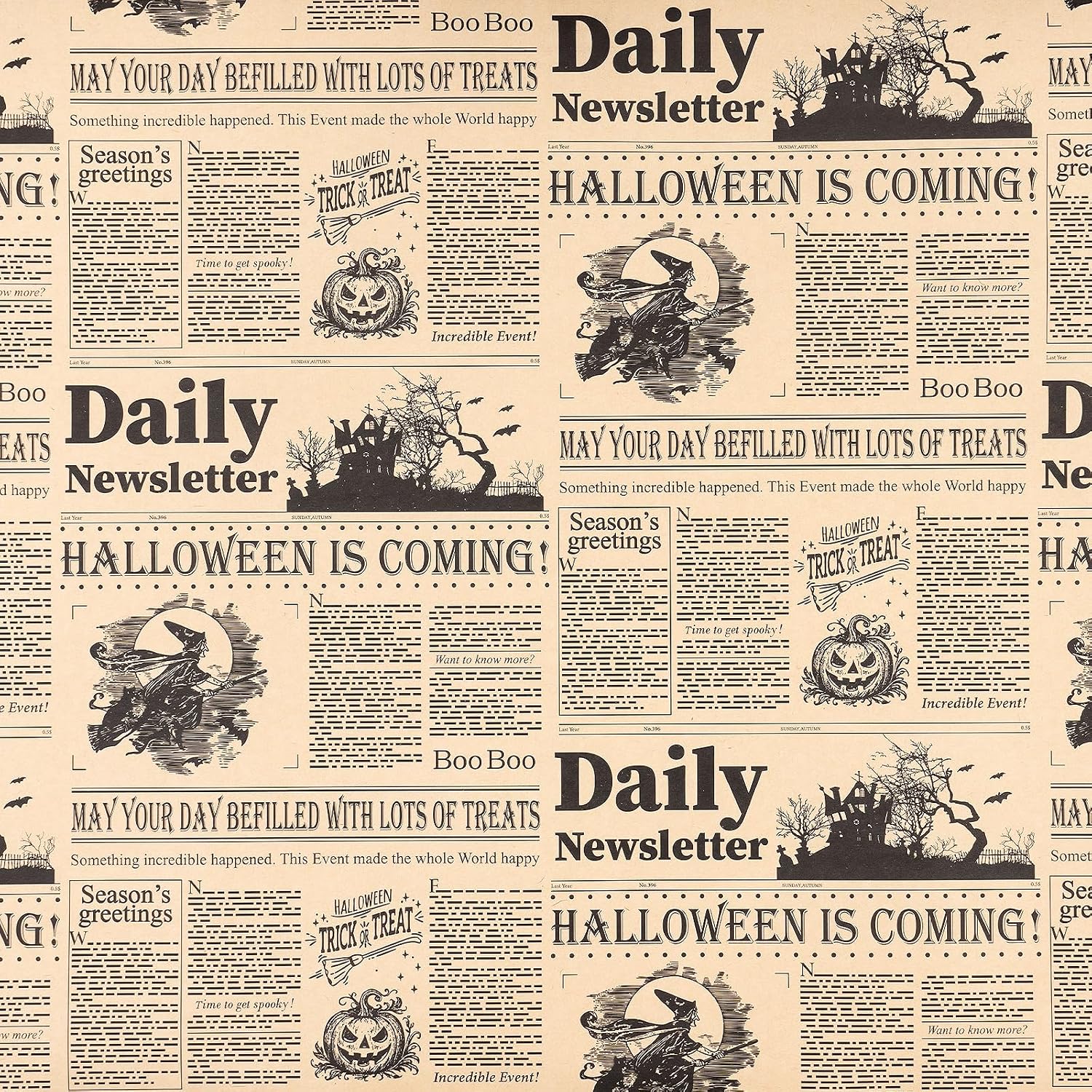 Detalle 2 de RUSPEPA Halloween wrapping paper mini roll