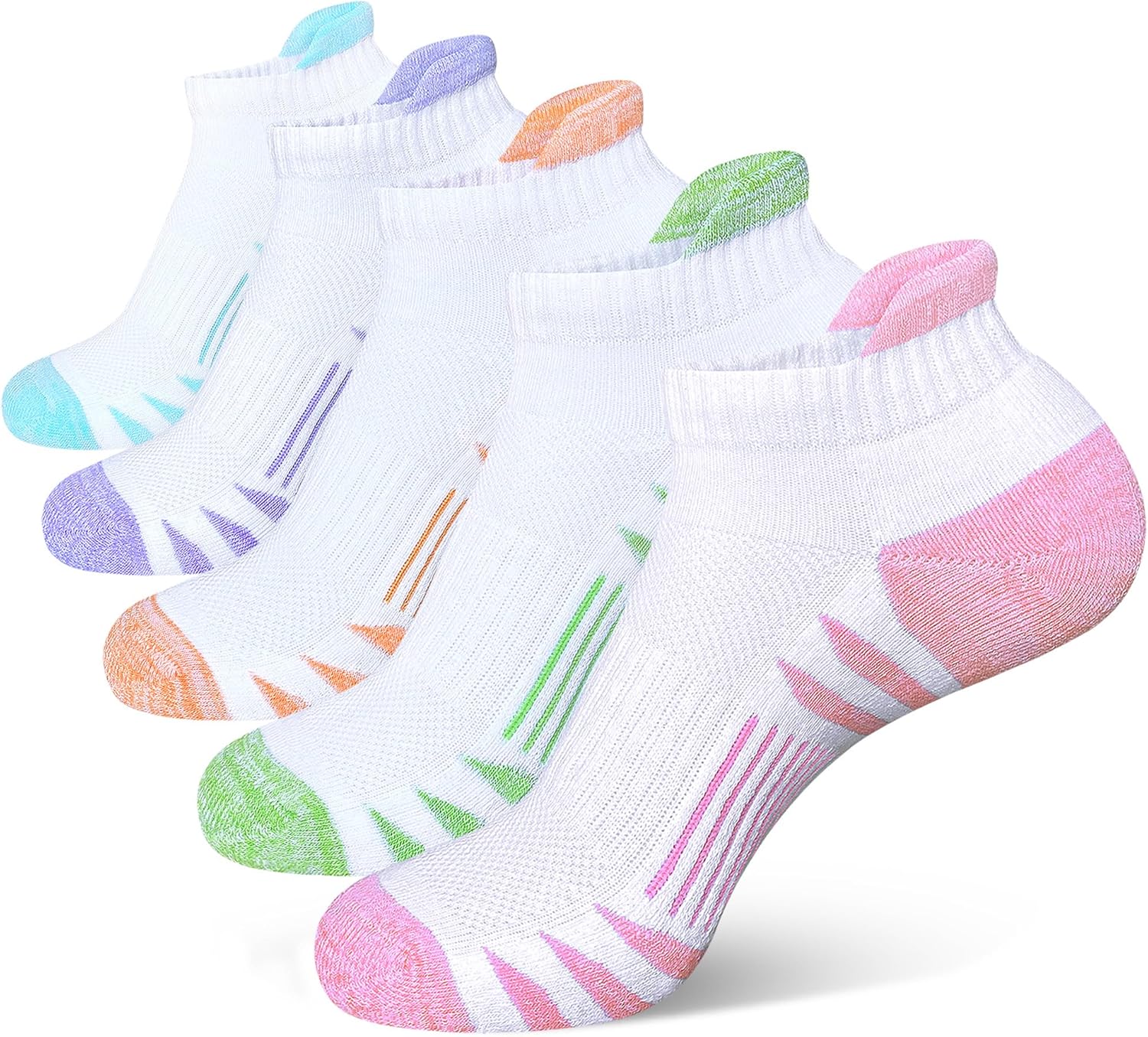 Heyoboy Womens Ankle Anti-blister Running Socks 5 Pairs