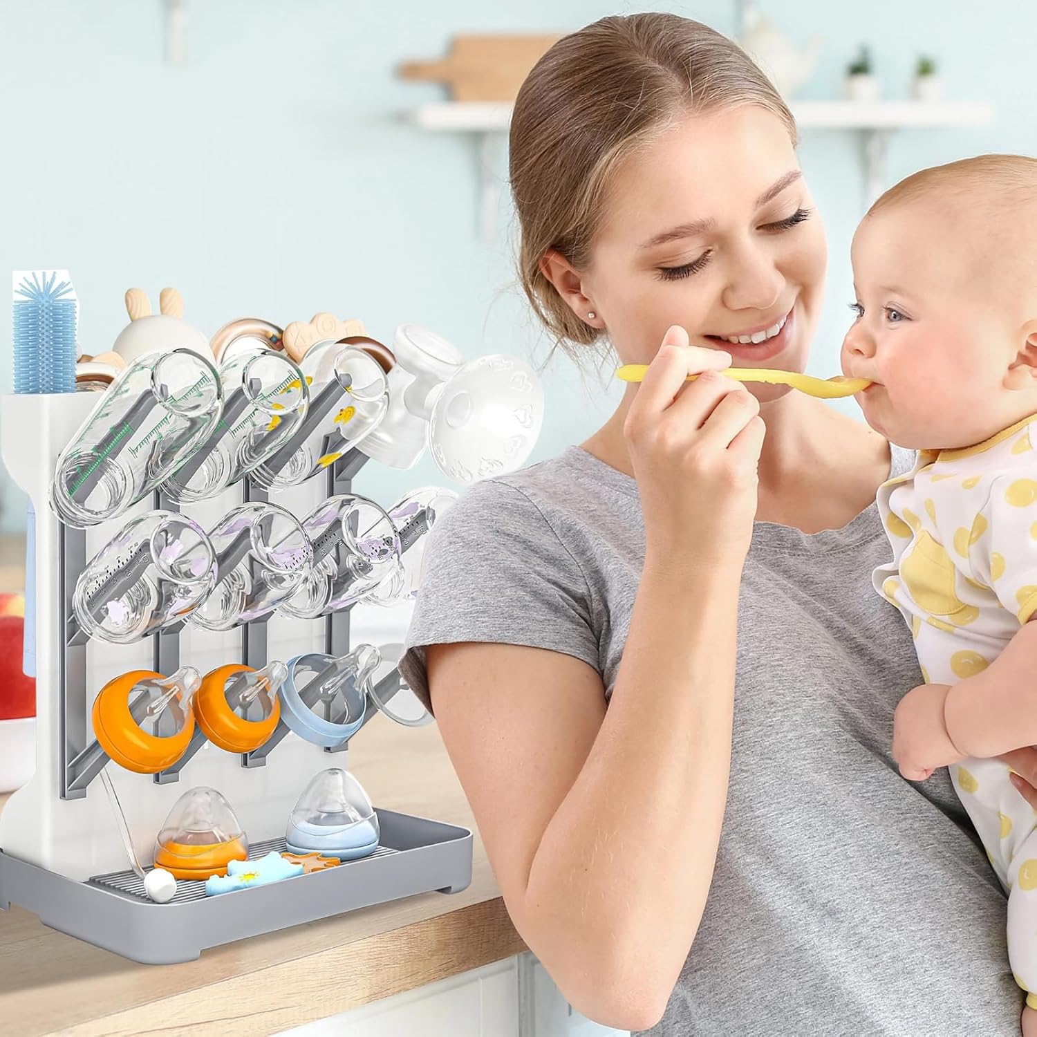 Thumbnail 4 de Parsuko Baby Bottle Drying Rack – Large, Removable Vertical Dryer for Bottles, Nipples and Accessories
