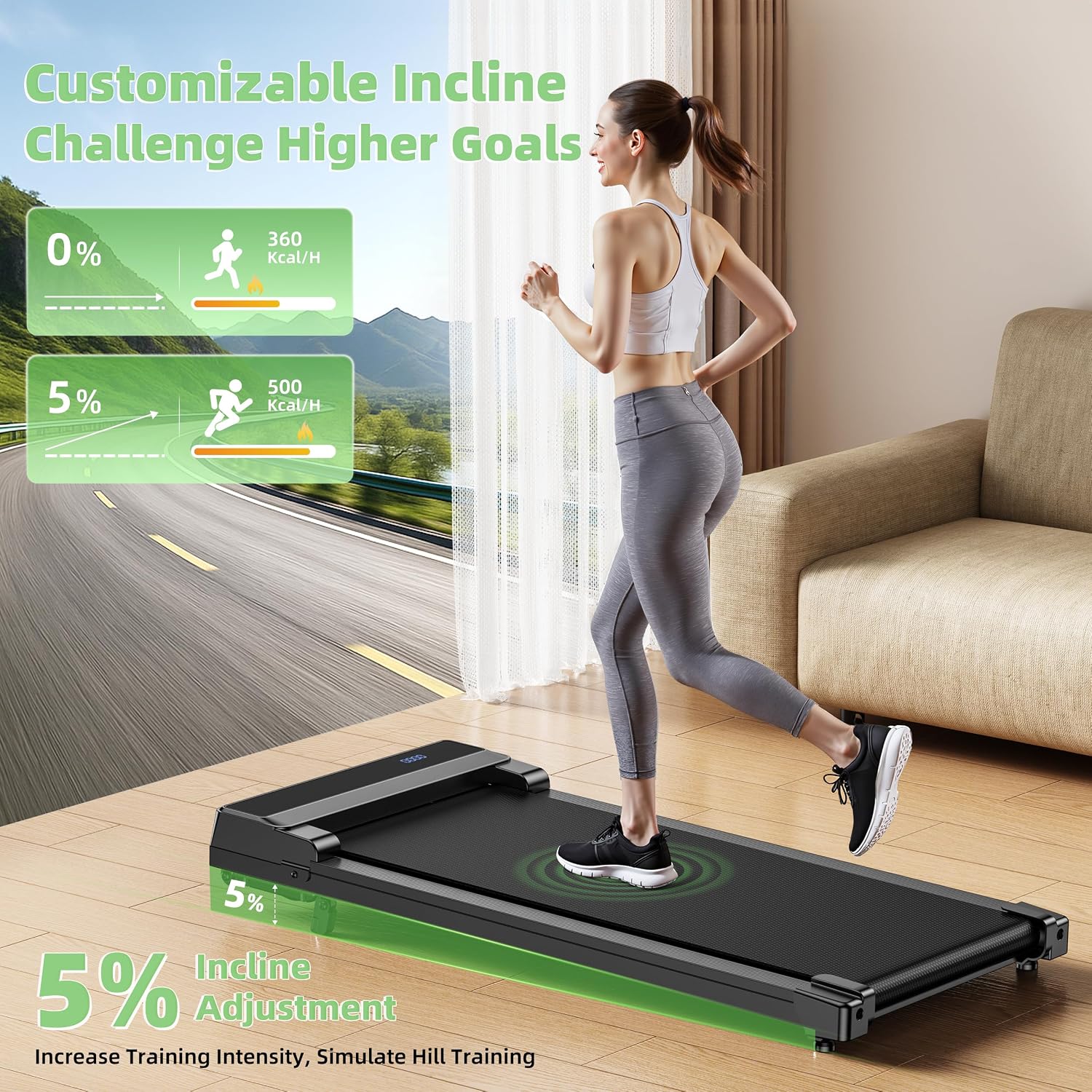 Thumbnail 1 de Wilpkracy B01 Walking Pad Treadmill with 5% Manual Incline and Remote
