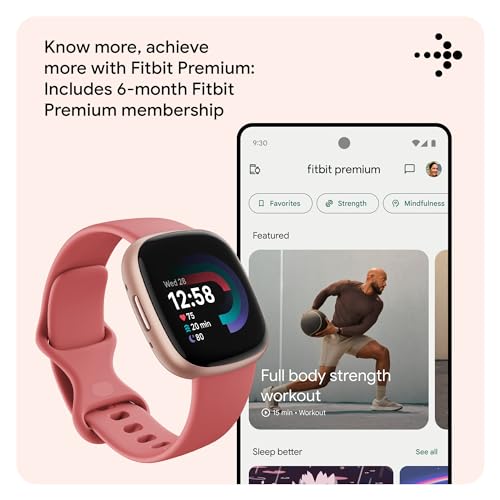 Thumbnail 7 de Fitbit Versa 4 Fitness Smartwatch with Google Health Membership | Pink Sand/Copper Rose Aluminium