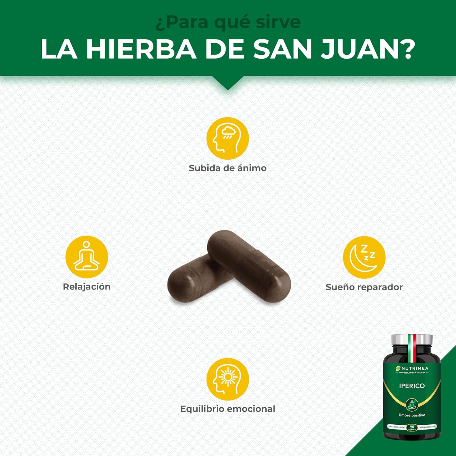 Detalle 2 de Nutrimea Hipérico Hierba de San Juan 90 cápsulas