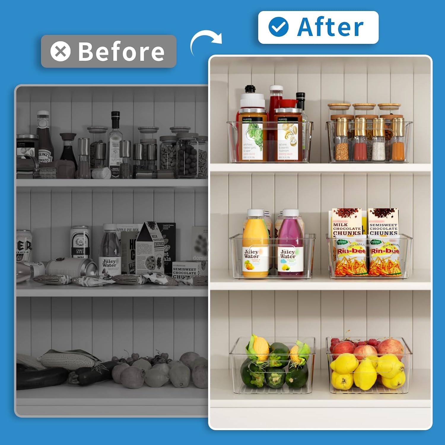 Thumbnail 6 de Pantry Organizers and Storage 8-Pack Snack Bins