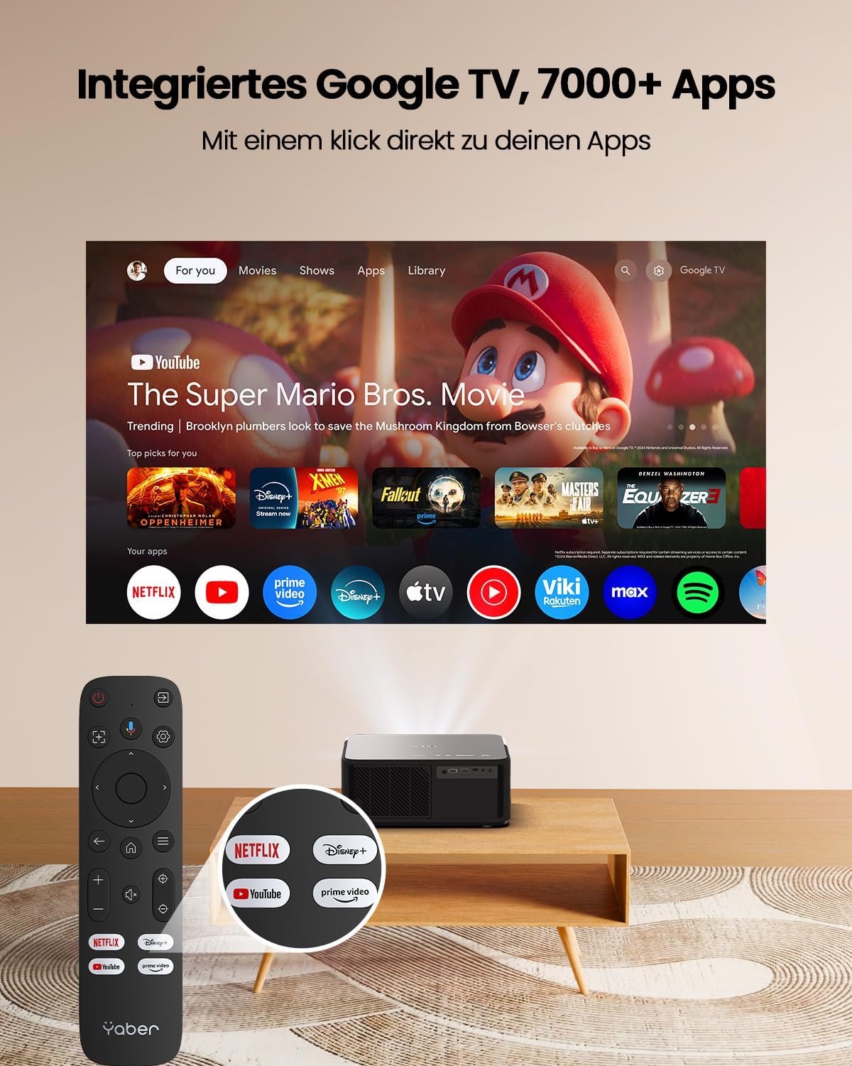 Thumbnail 5 de YABER K2s 1080P Beamer mit Android TV 11