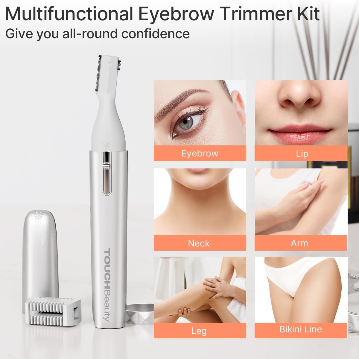 Thumbnail 1 de TOUCHBeauty Electric Eyebrow Trimmer AG-1658 (Silver) – compact facial hair remover for precise shaping