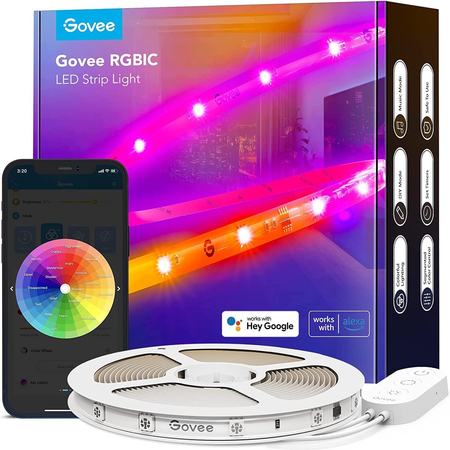 Detalle de Govee RGBIC Pro 5m LED-Strip Smart Lichtband für Zuhause