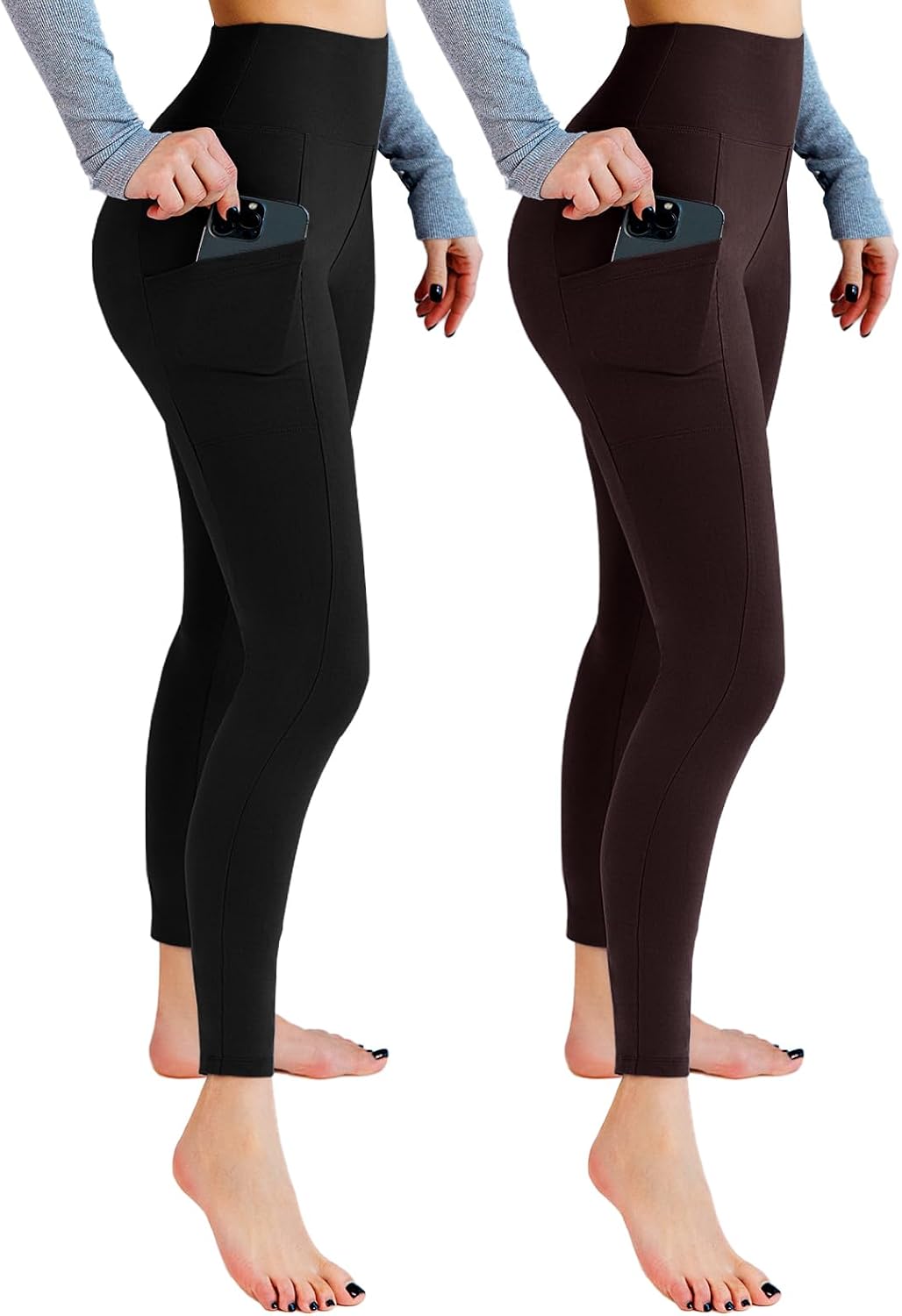 Detalle 2 de Leafigure 2 Pack Gym Leggings for Women High Waist Opaque Leggings with Pockets for Workout Sport Yoga Running
Leafigure 2 Pack Gym Leggings for Women High…