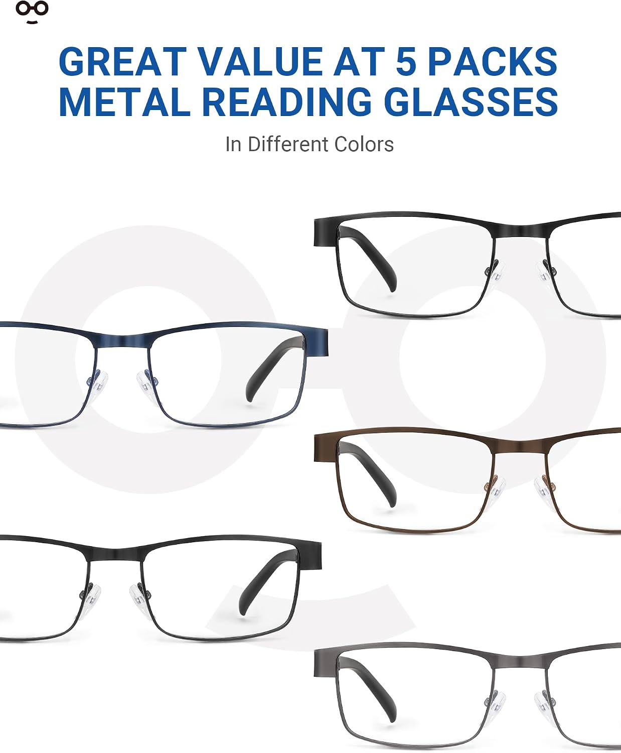 Thumbnail 2 de JOLISU 5PCS Reading Glasses with Blue Light Blocking Lenses (Metal Thin Frame)