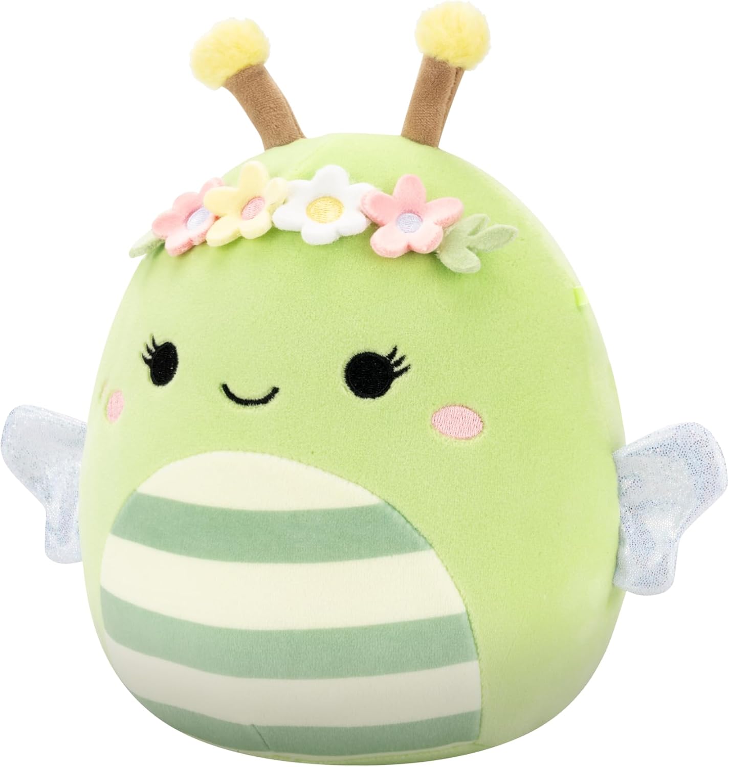 Detalle 2 de Squishmallows Original 14in Sybil The Green Bee with Flower Crown – Official Jazwares Plush (Large)