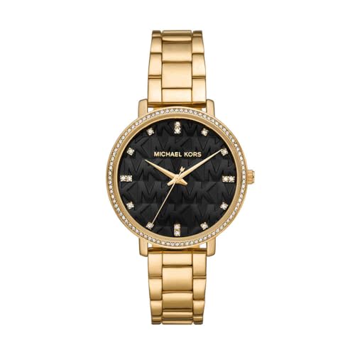 Detalle de Michael Kors Pyper Watch for Women: 38mm Gold Tone, Quartz Three-Hand