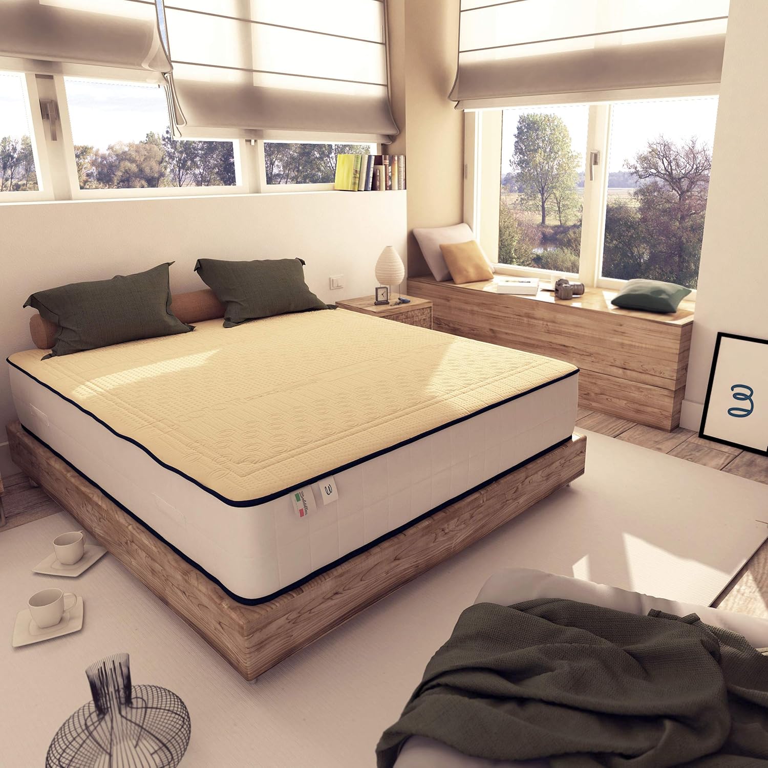 Thumbnail 1 de Baldiflex Emporio Materasso Matrimoniale 160x190 cm Memory Cotton: sostegno 7 zone e ventilazione avanzata