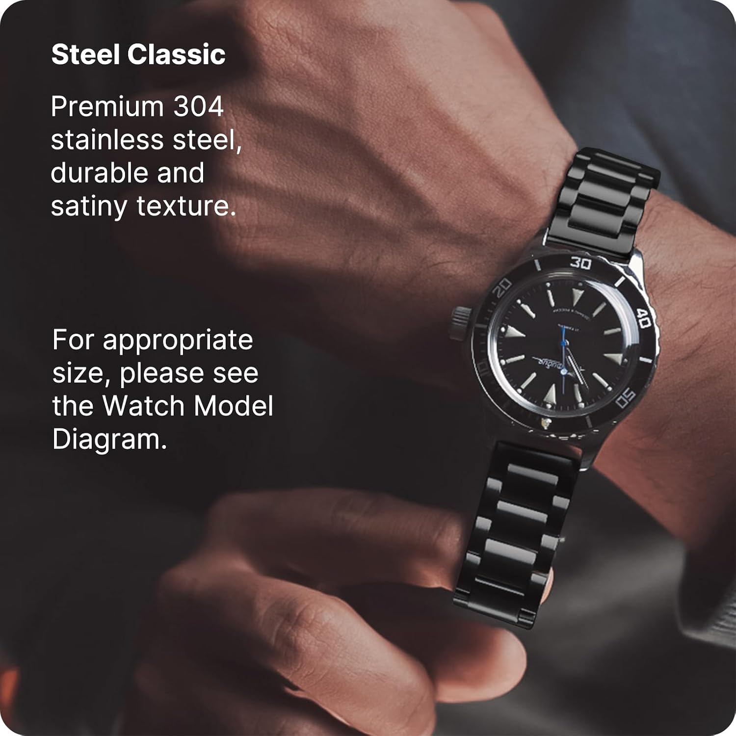 Detalle de Fullmosa horlogeband 16 mm in roestvrij staal, zilverkleurig, voor Timex
