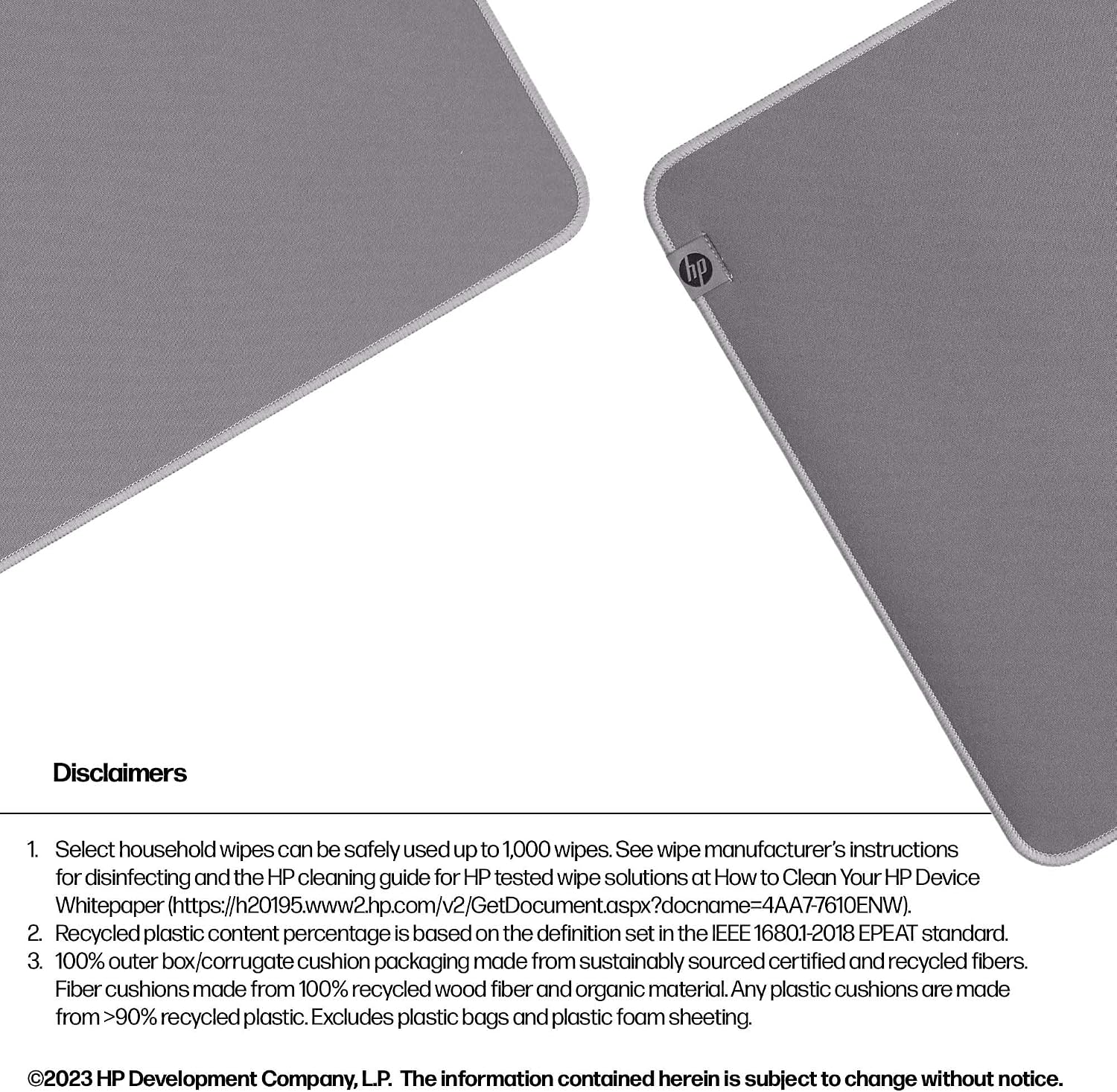 Thumbnail 6 de HP 200 Sanitizable Desk Mat – Anti-slip, Durable, and Spill-Resistant (300mm x 700mm x 2mm) in Grey