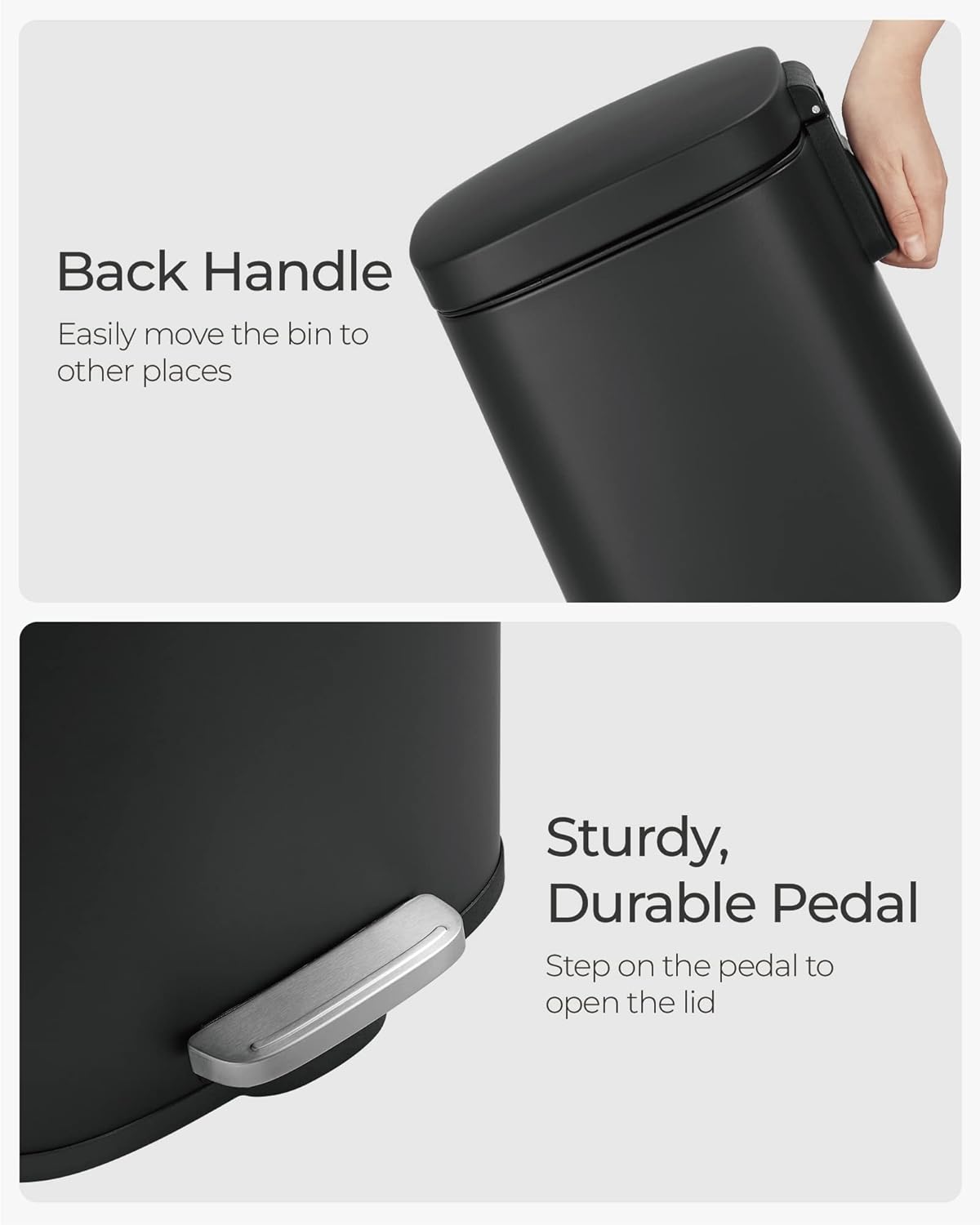 Thumbnail 6 de SONGMICS Kitchen Bin 13 Gallon (50 L) with Soft Close Lid and Pedal, Blue LTB050L02