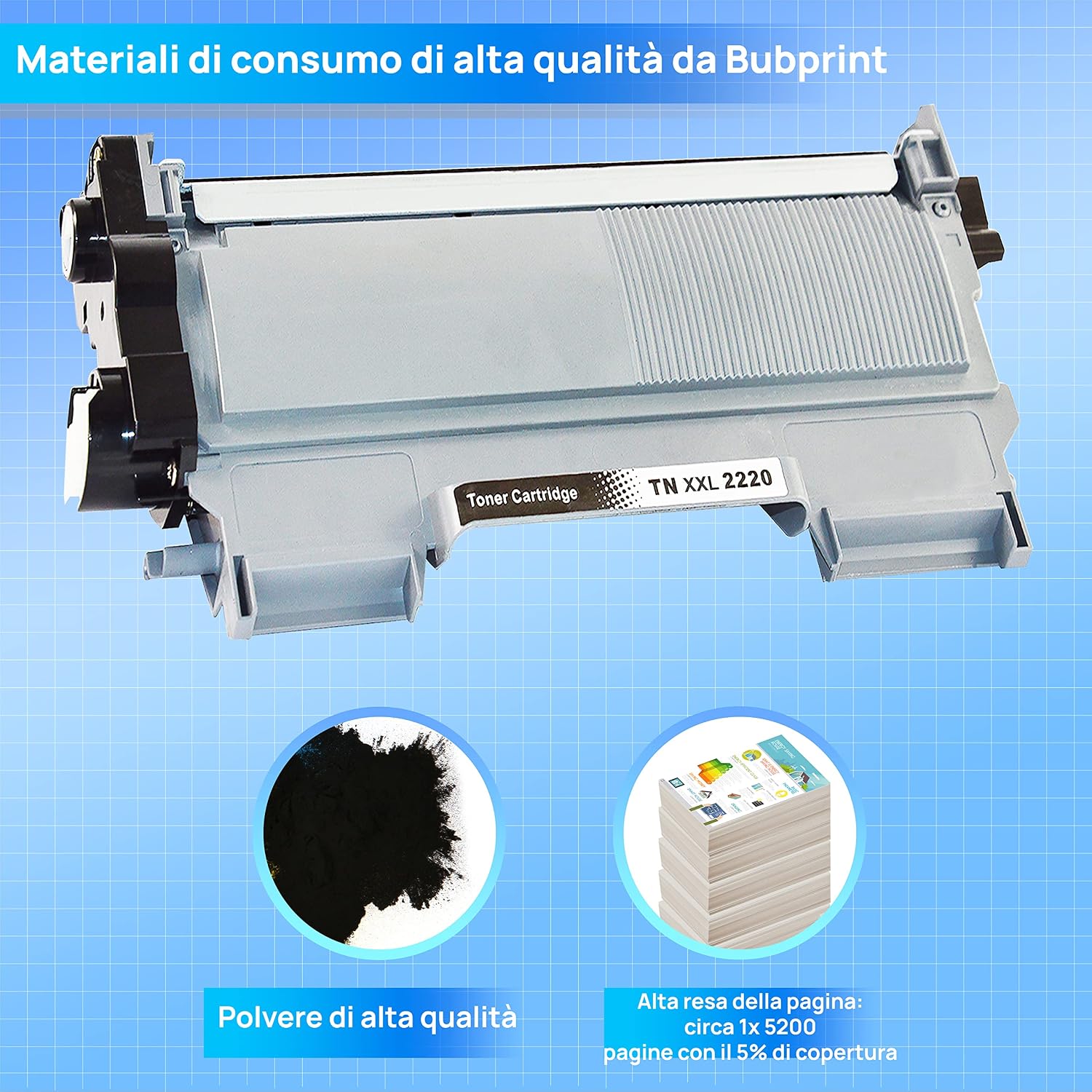 Thumbnail 2 de Bubprint Toner XXL compatibile Brother TN2220/TN2210 – resa 5.200 pagine