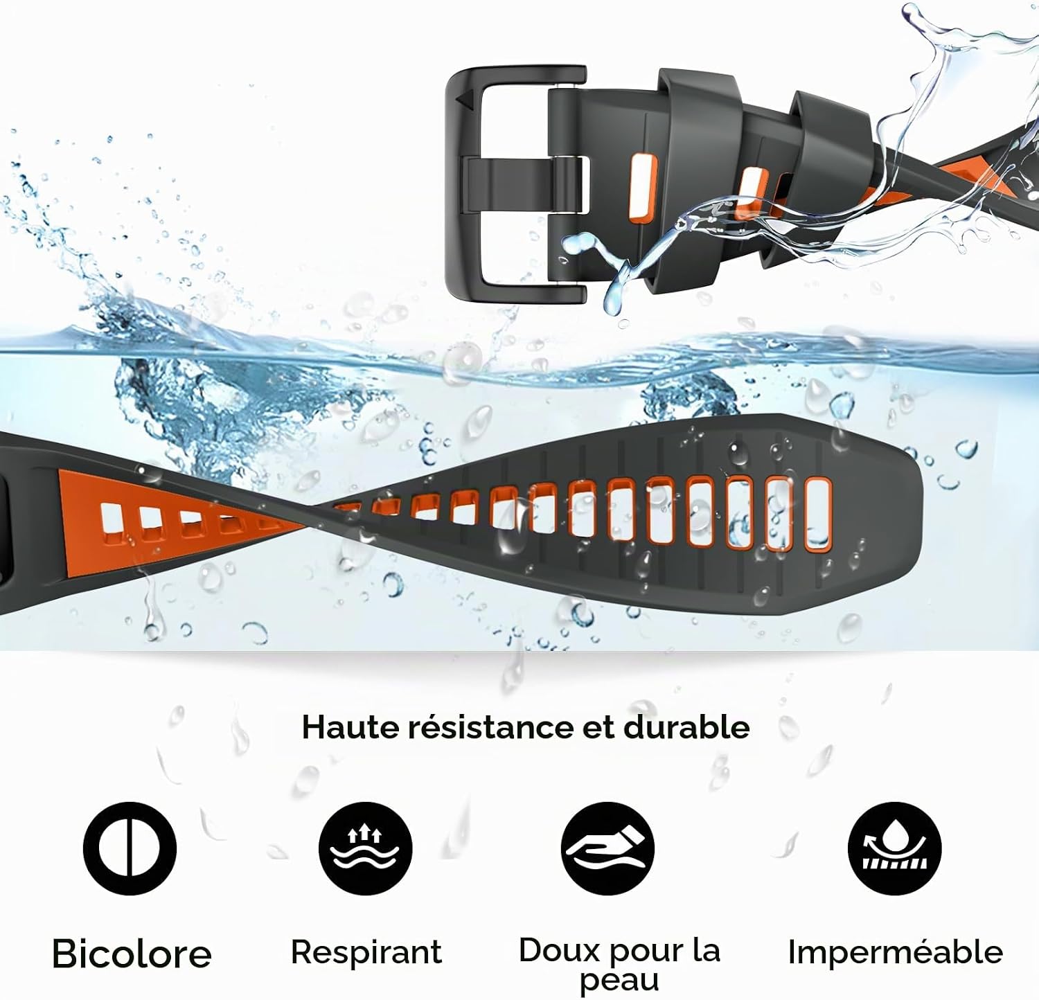 Thumbnail 2 de U-LIMVE QuickFit-horlogeband 26 mm in silicone met roestvrijstalen sluiting