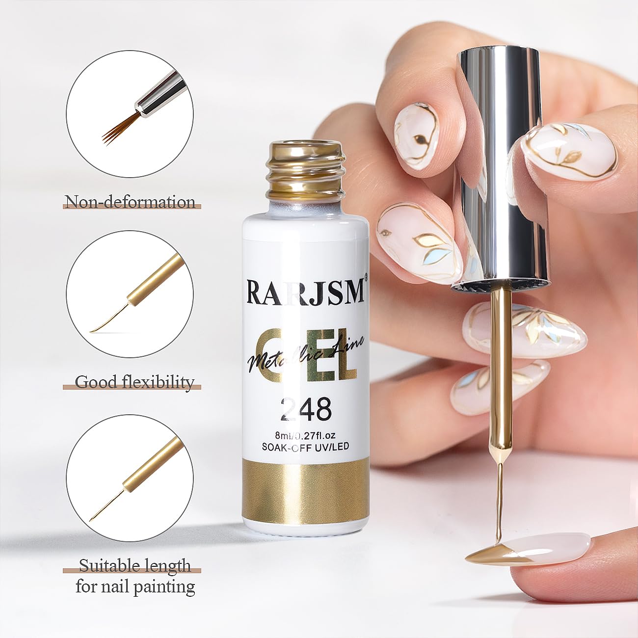 Thumbnail 4 de RARJSM Metallic Gel Liner 8ml nail polish ๐