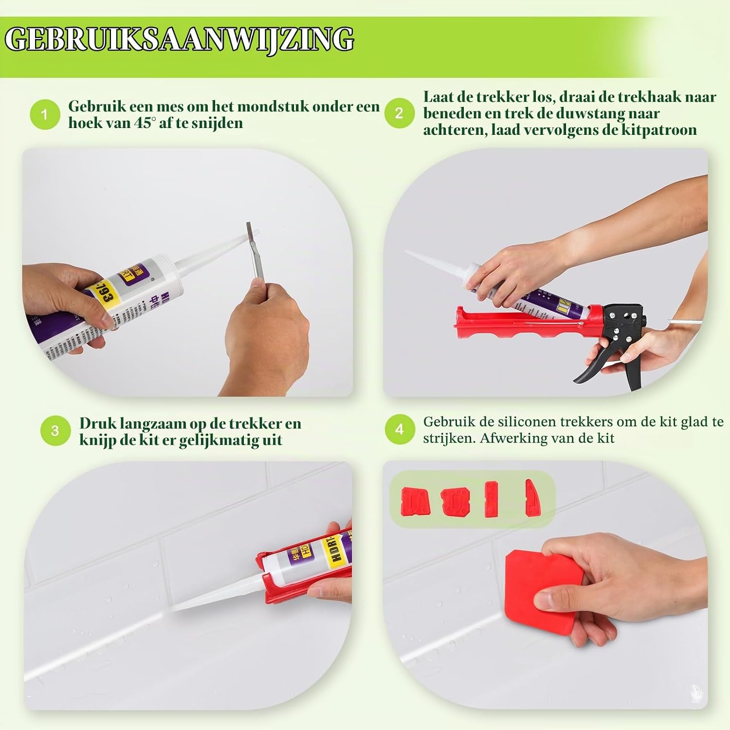 Detalle de Ubrvhrt Y01 kitpistool, drupvrij, 15:1 duwverhouding, 310 ml