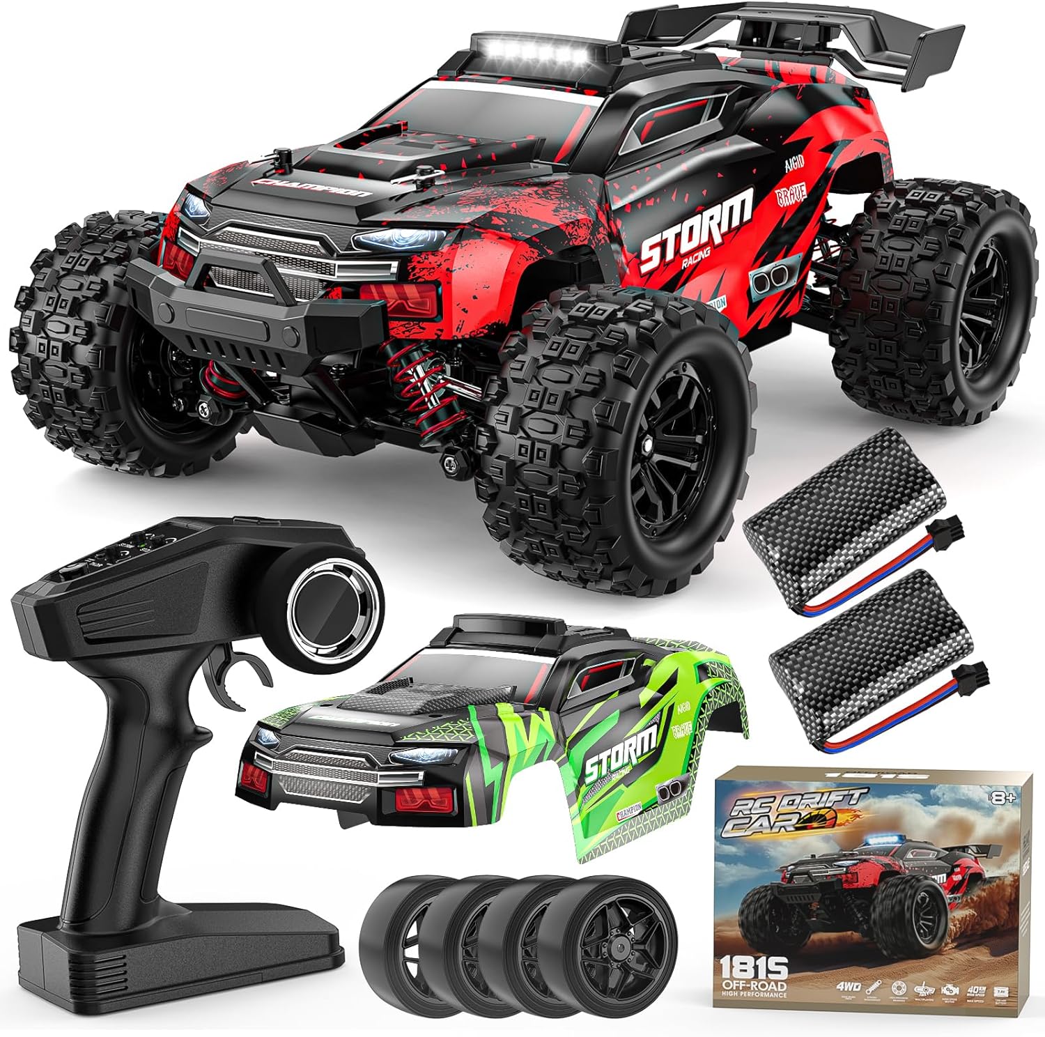 Lvcdzr 1:18 2.4GHz 4WD RC Monster Truck (Up to 40 km/h) with Gyro Drift Wheel