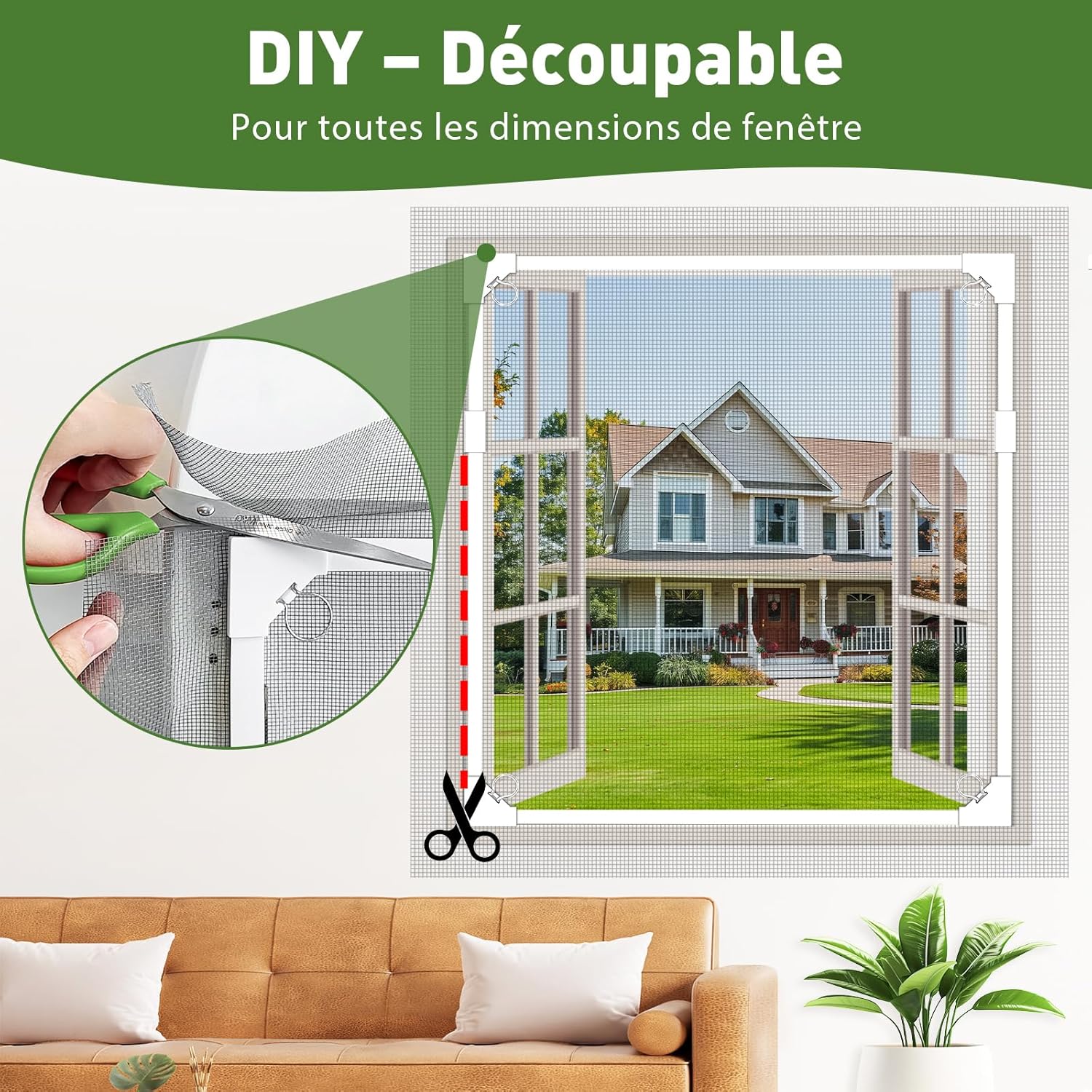 Thumbnail 5 de MLEJU Moustiquaire Fenêtre Magnétique — Fixation sans perçage, cadre détachable et tissu en fibre de verre jusqu’à 130 × 150 cm