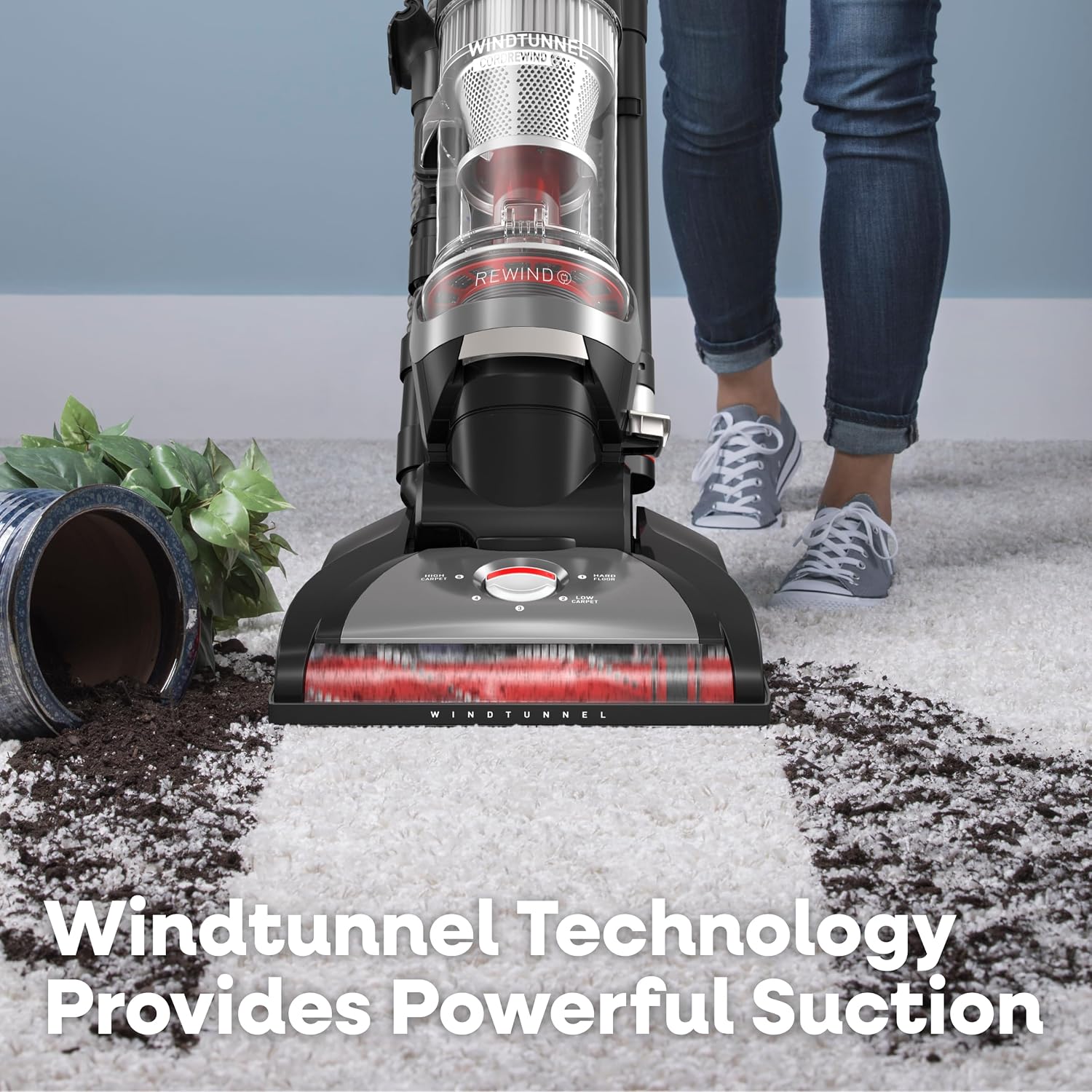 Thumbnail 1 de Hoover WindTunnel Cord Rewind Pro bagless corded upright vacuum with automatic cord rewind