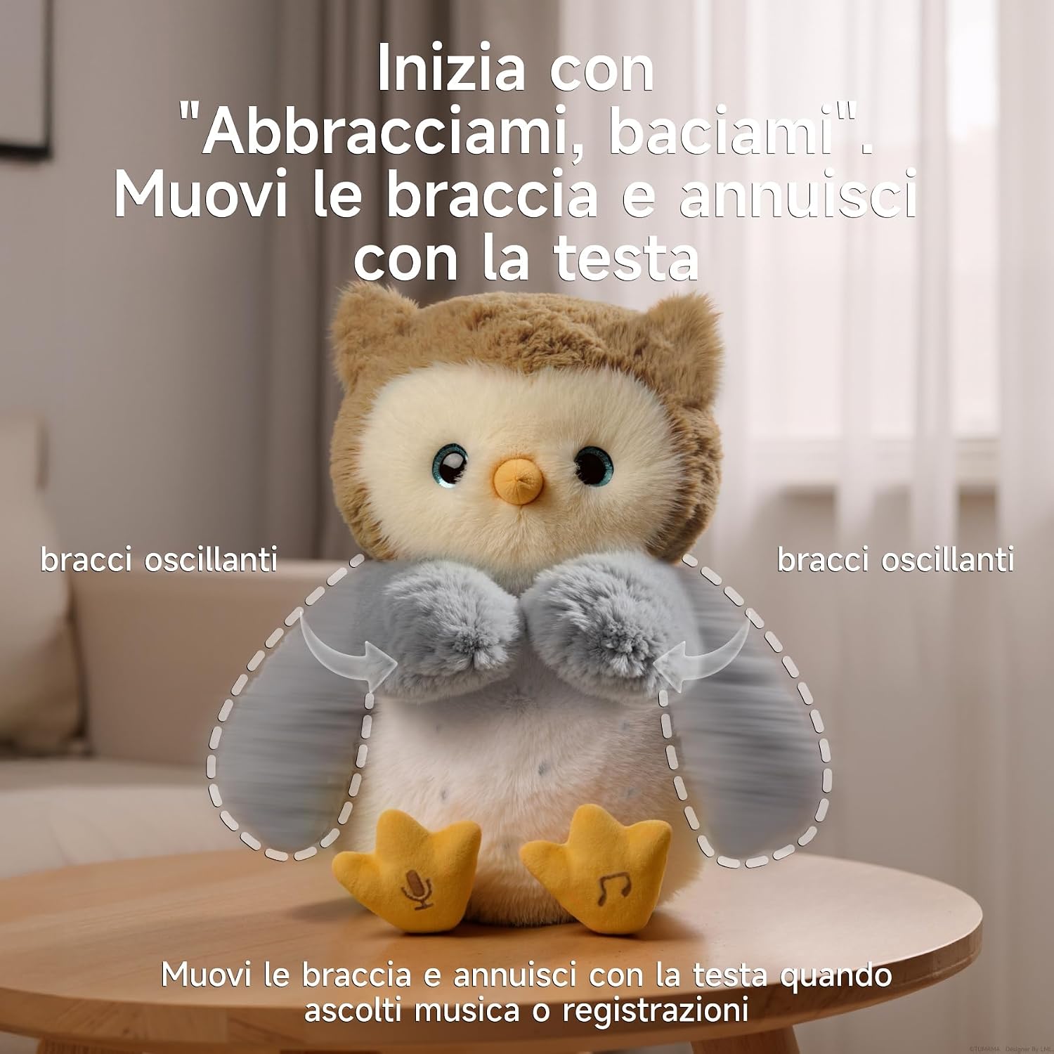 Thumbnail 3 de eJog Pup Peluche Gufo Interattivo che Canta