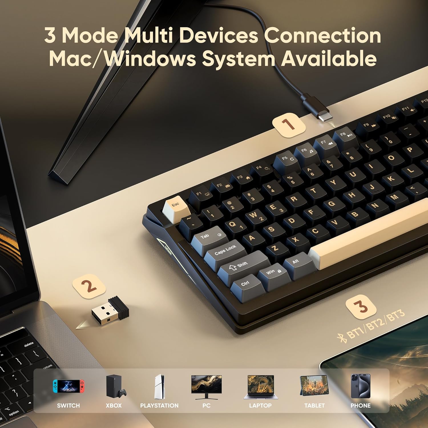 Detalle 2 de RedThunder K95 wireless mechanical keyboard 8000mAh