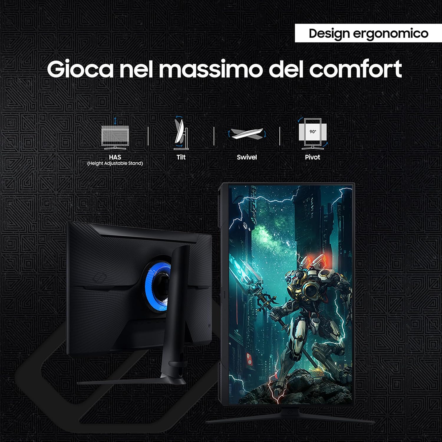 Detalle 2 de Samsung Odyssey G3 S24DG302 gaming 24 180 Hz