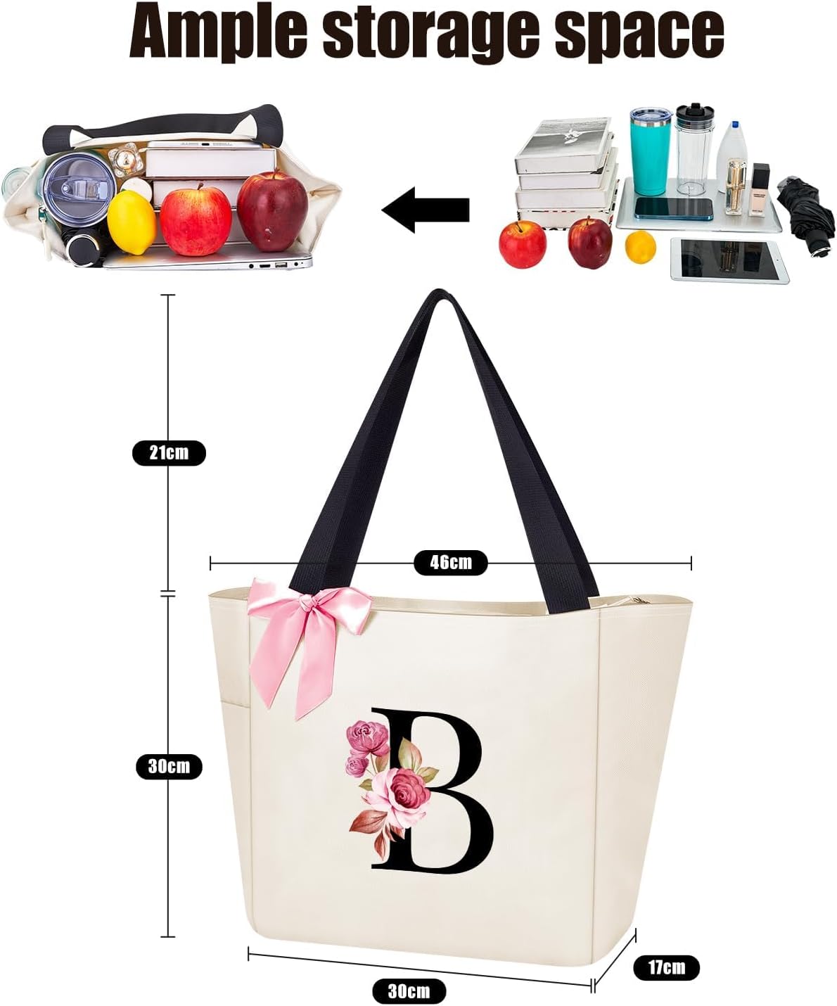 Thumbnail 2 de Vavabox A–Z Initial Personalised Tote Bag with Waterproof Lining